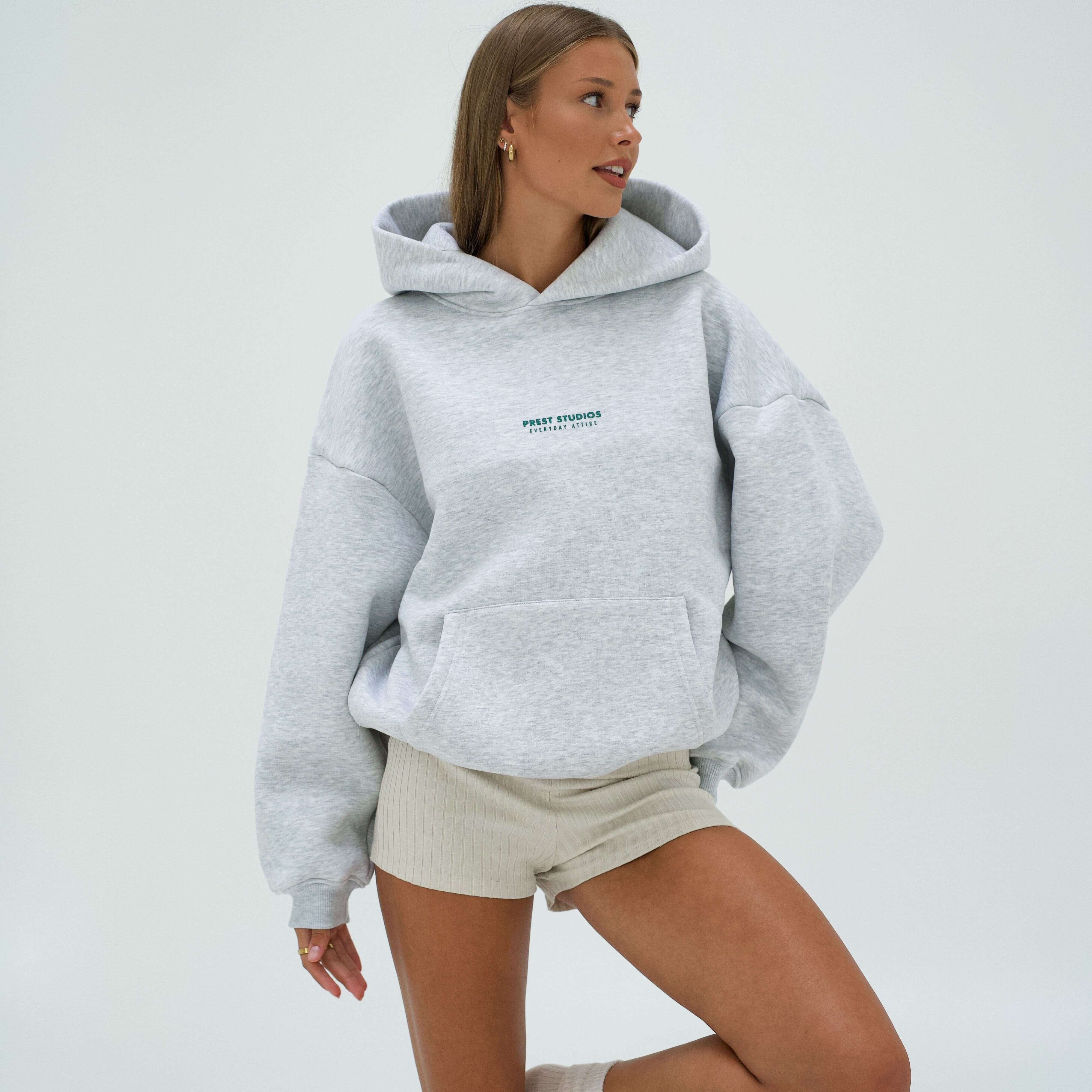 Prest Studios Grau Oversize Hoodie Oversize Hoodie Grau Damen