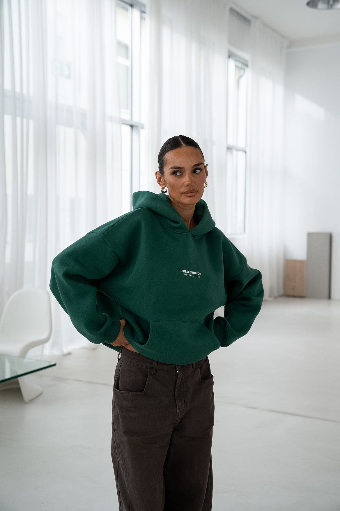 Oversize Hoodie Forest Green Hoodie PREST STUDIOS 