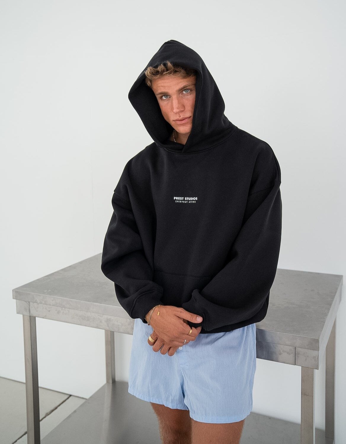 Oversize Hoodie Schwarz Herren I Prest Studios