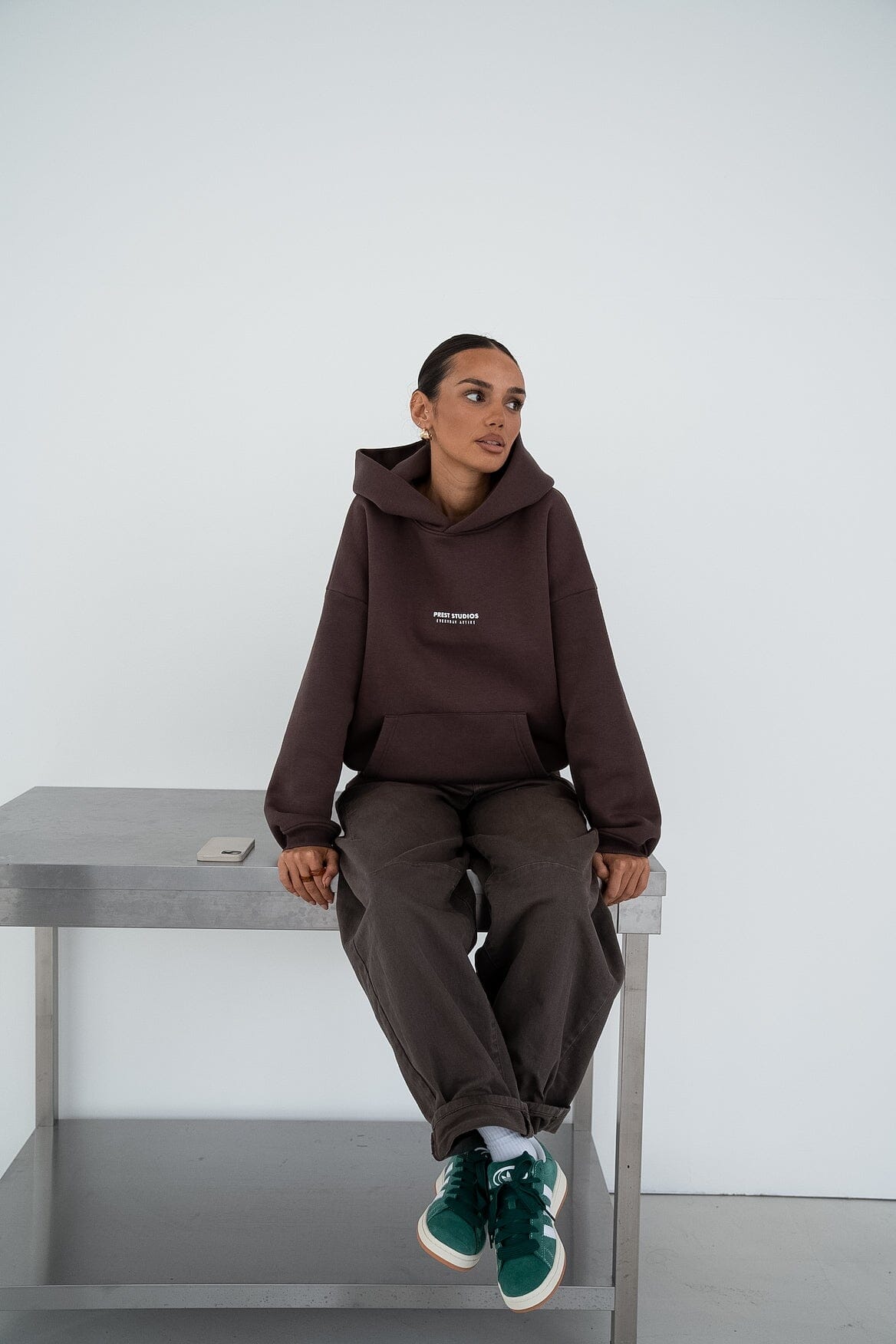 Oversize Hoodie Braun für Damen