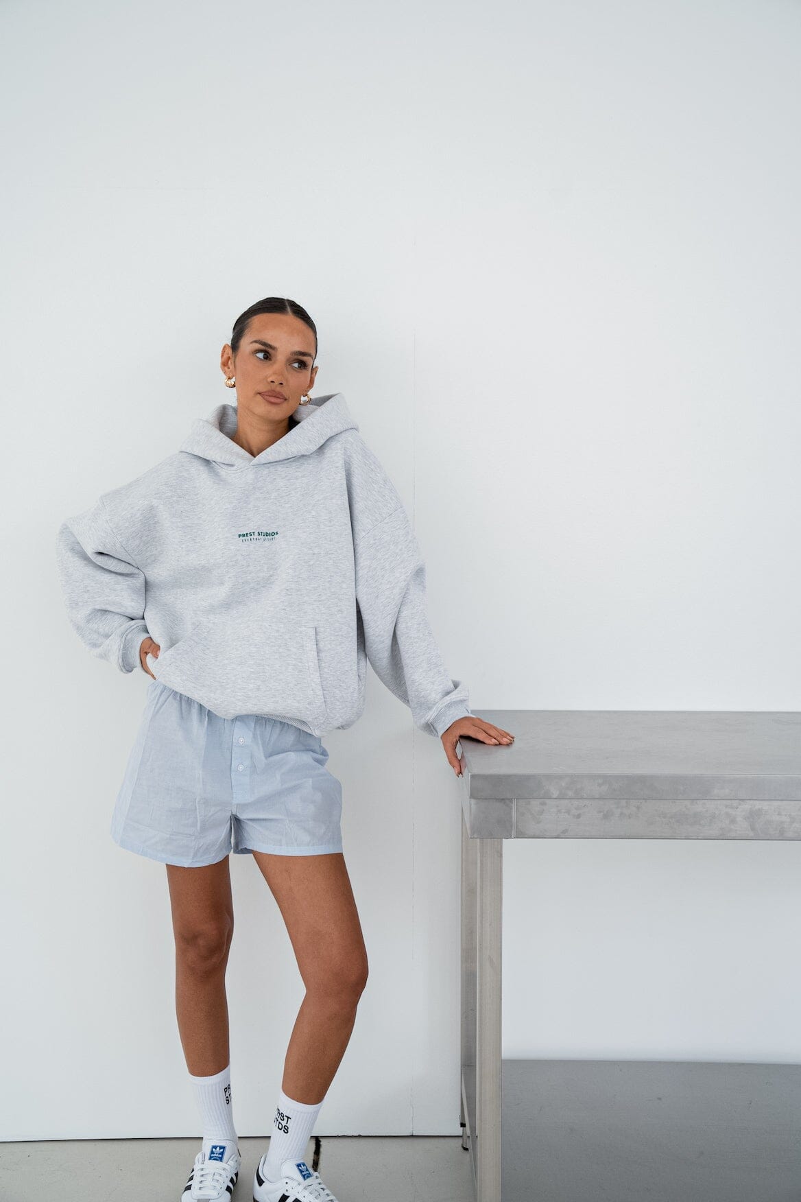 hoodie grau meliert für damen