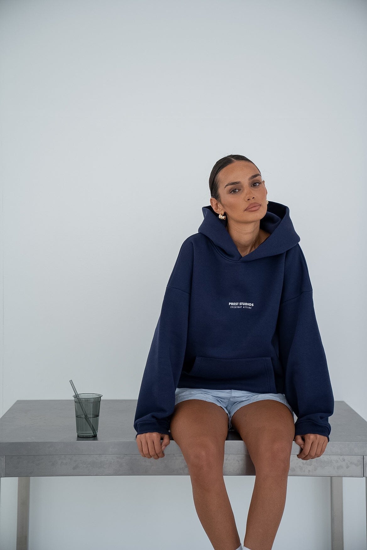 Hoodie Marineblau Hoodie PREST STUDIOS 