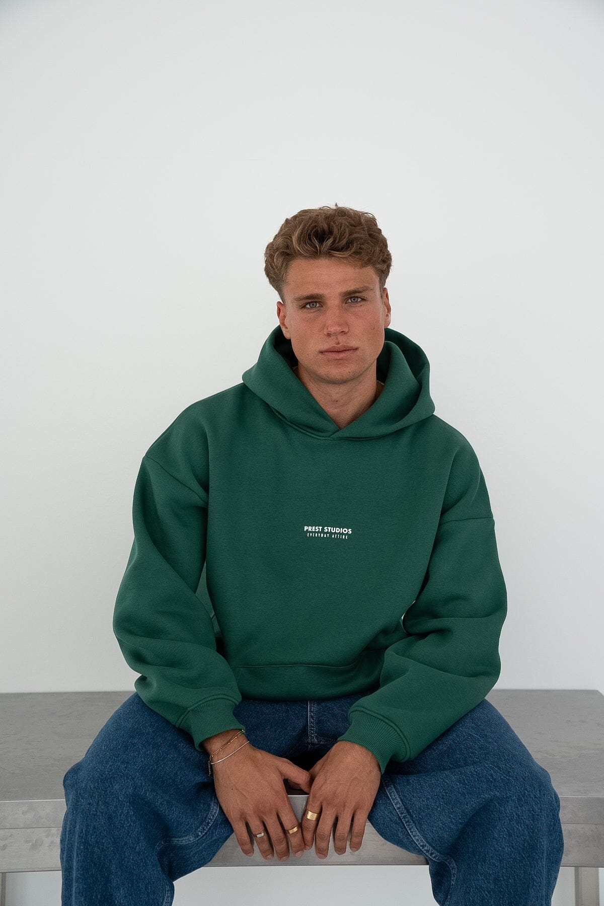 Hellgrüner Hoodie für Herren