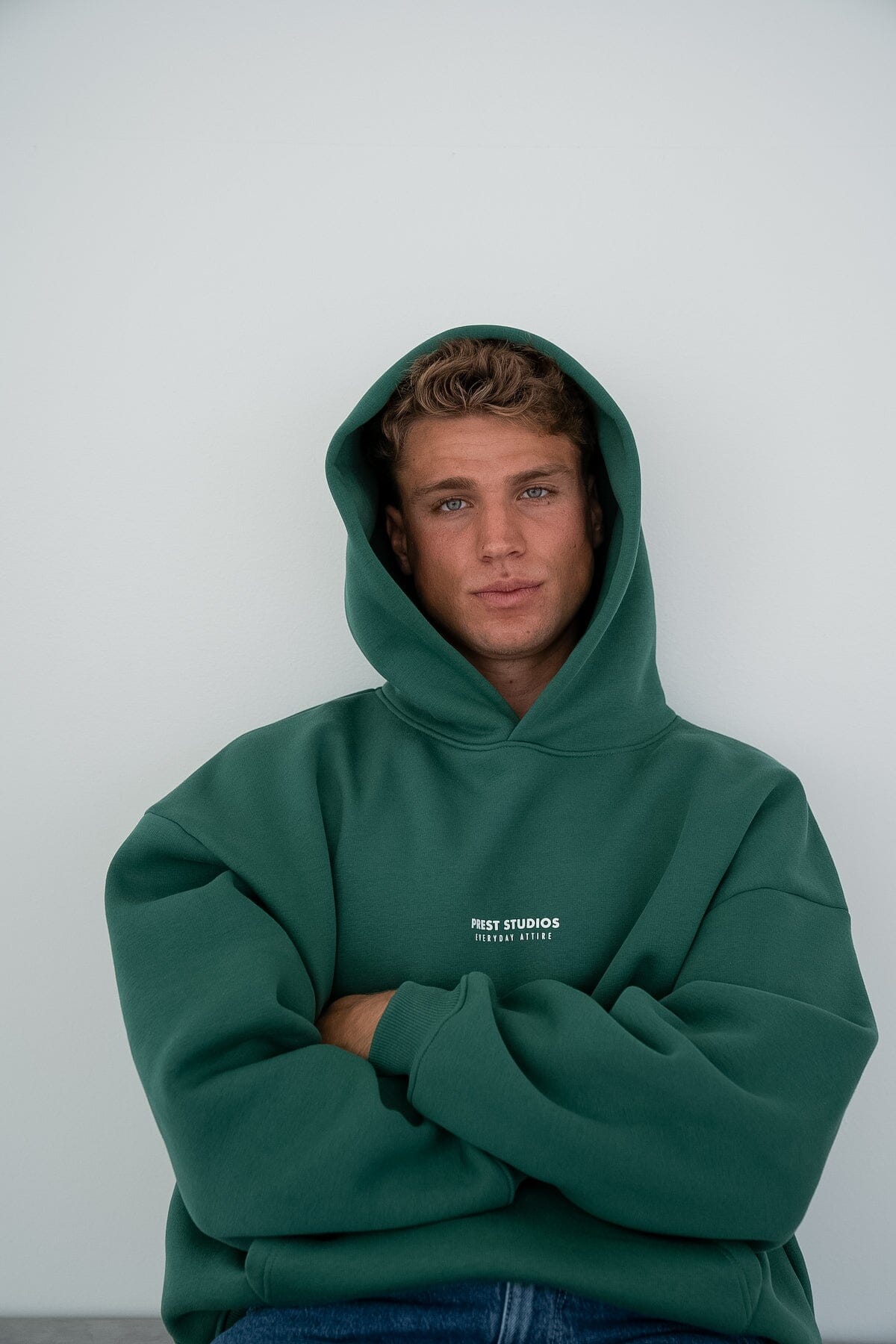 Grüner Zip Hoodie Herren