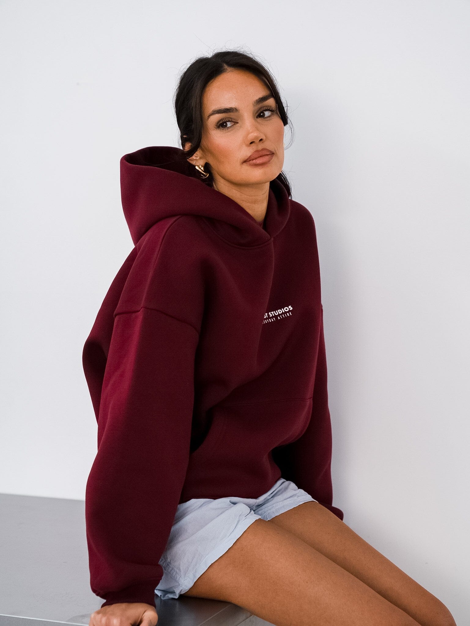 Oversize Hoodie Burgundy Rot PREST STUDIOS 