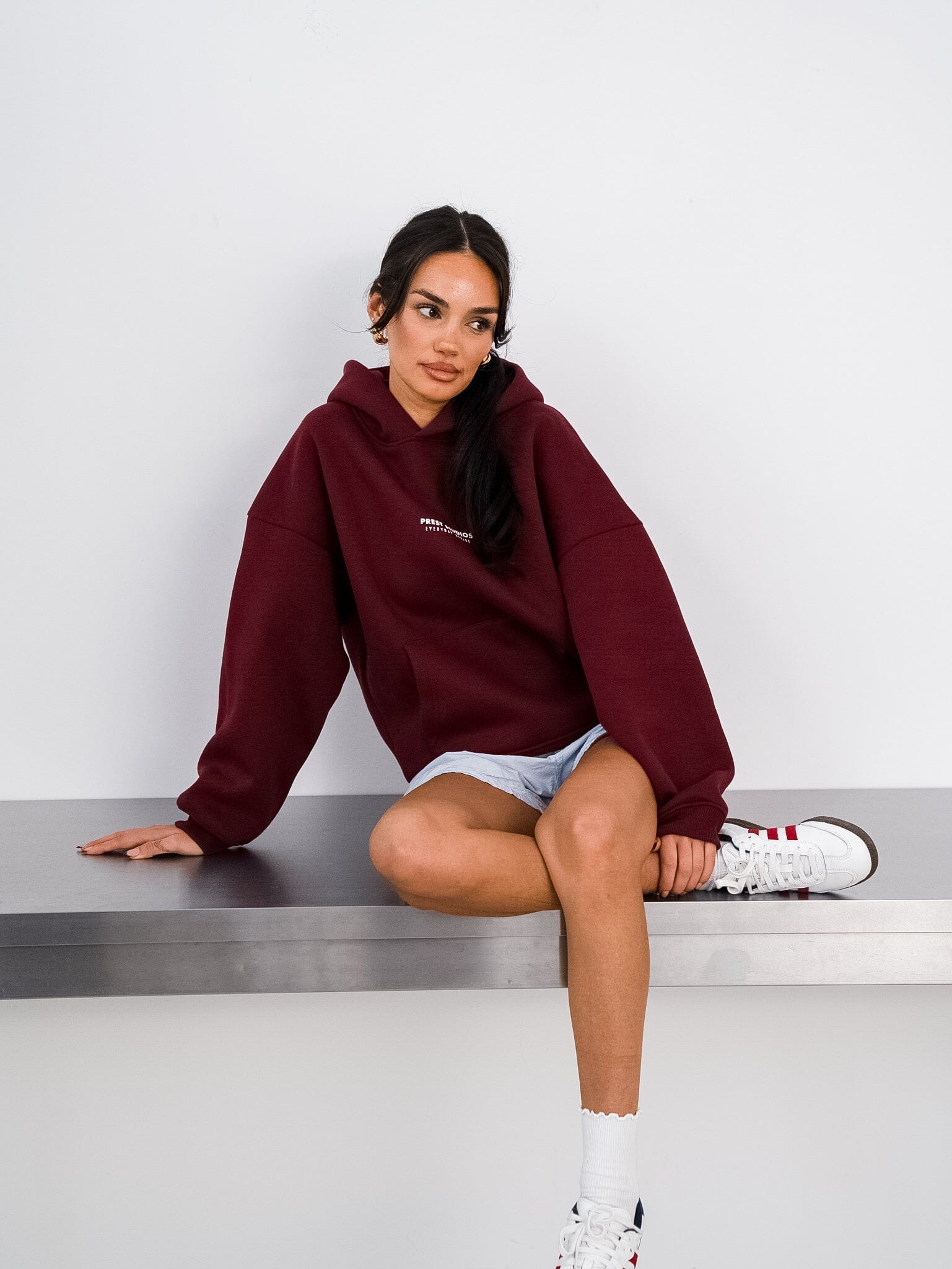 Oversize Hoodie Burgundy Rot PREST STUDIOS 