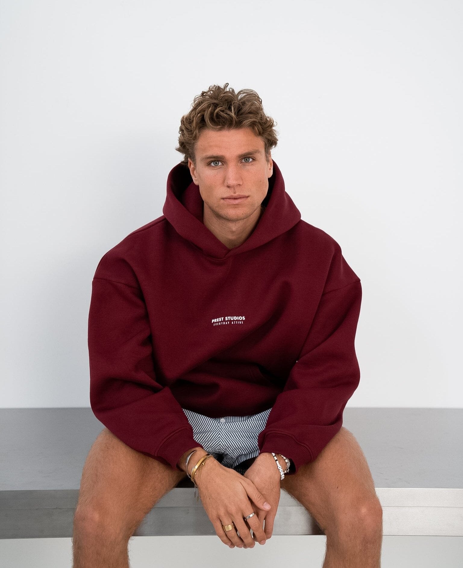 Oversize Hoodie Burgundy Rot PREST STUDIOS 