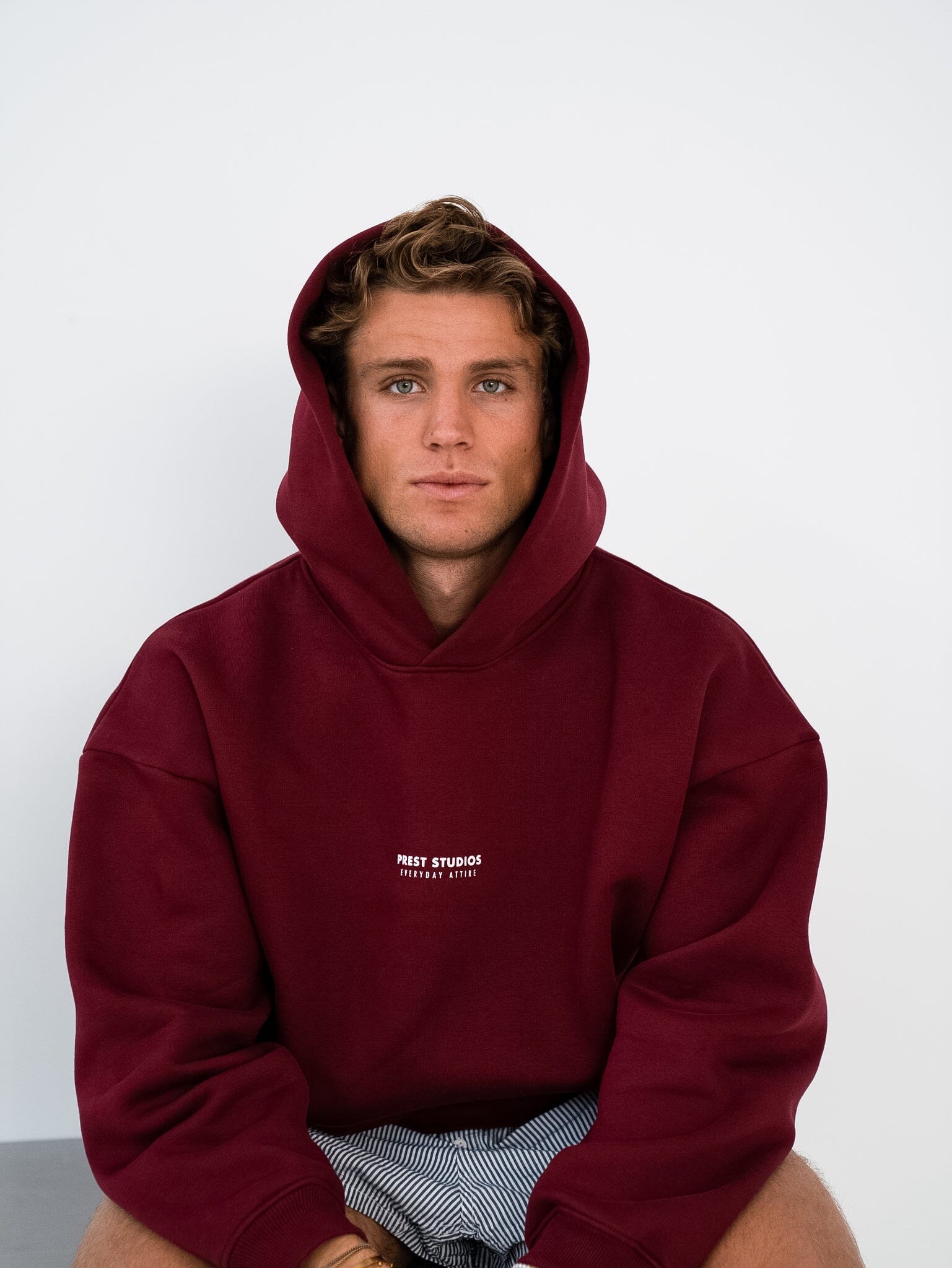 Oversize Hoodie Burgundy Rot PREST STUDIOS 