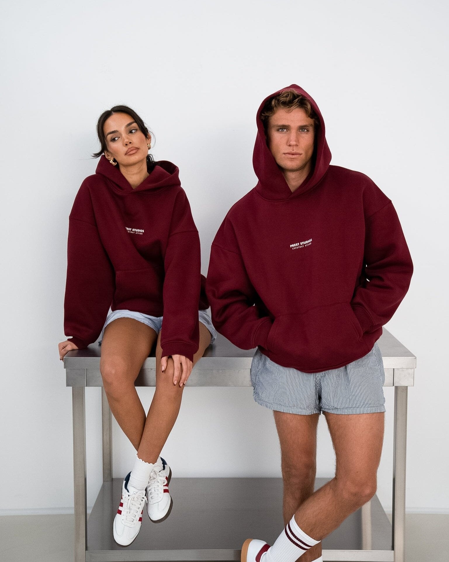 Oversize Hoodie Burgundy Rot PREST STUDIOS 