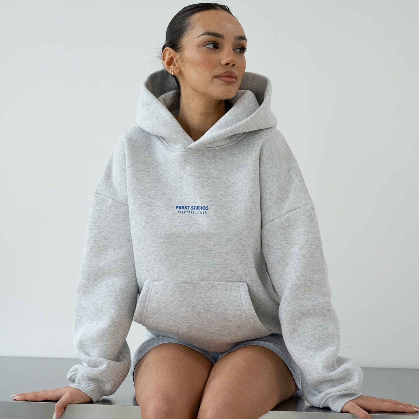 Hoodie Melange Grau PREST STUDIOS 