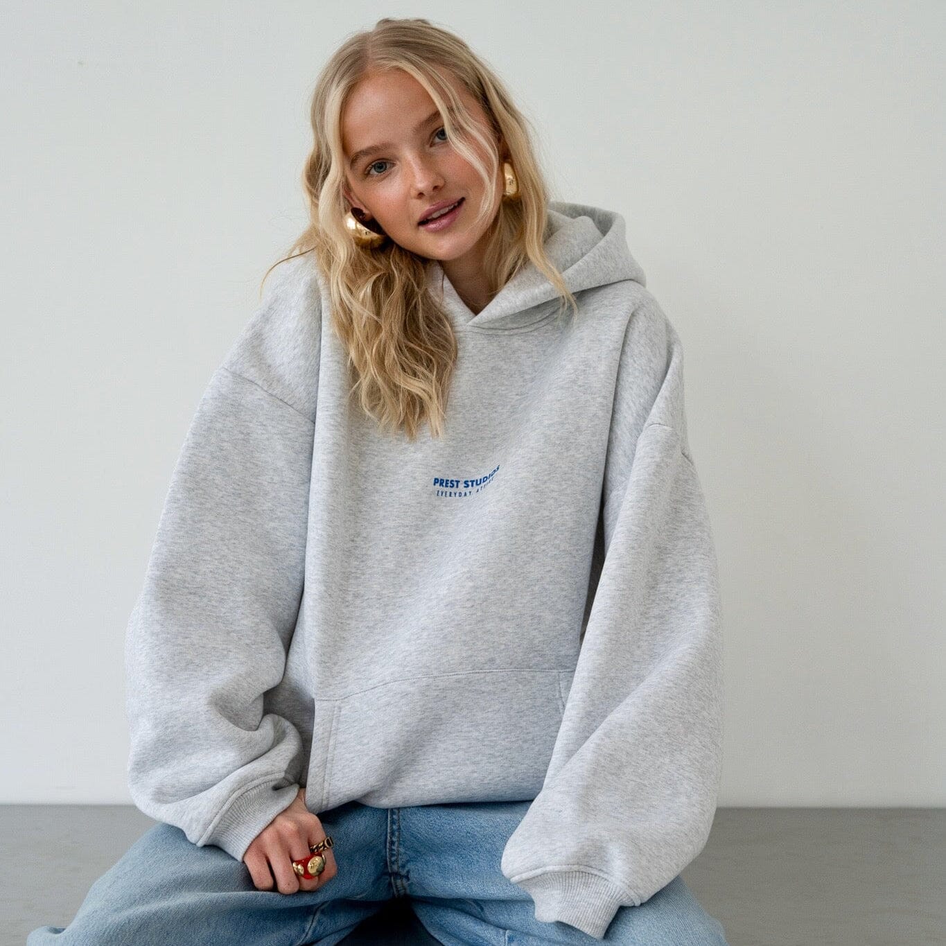 Hoodie Melange Grau PREST STUDIOS 