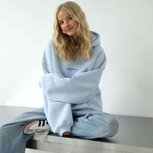 Oversize Hoodie Hellblau Damen 