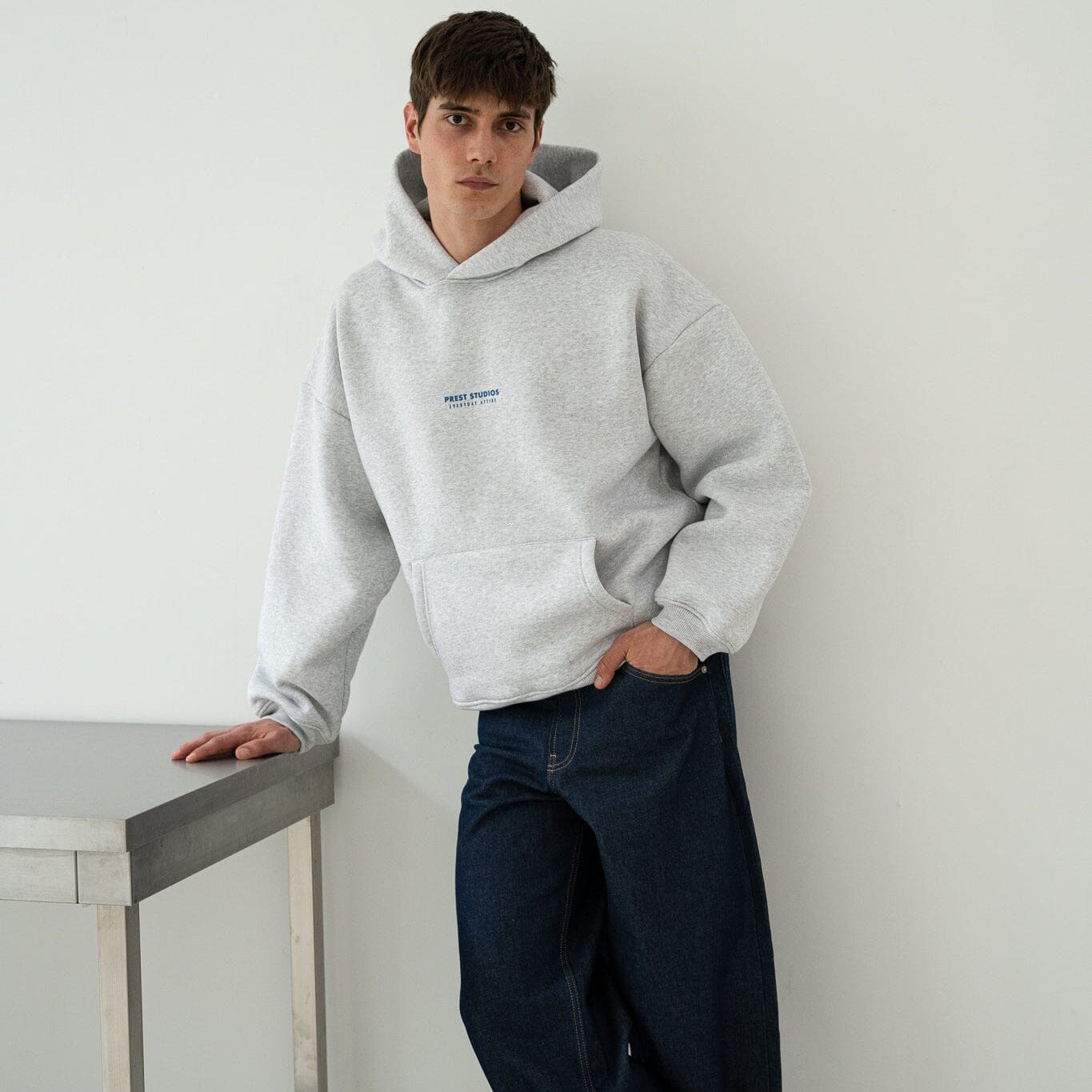 Hoodie Melange Grau PREST STUDIOS 