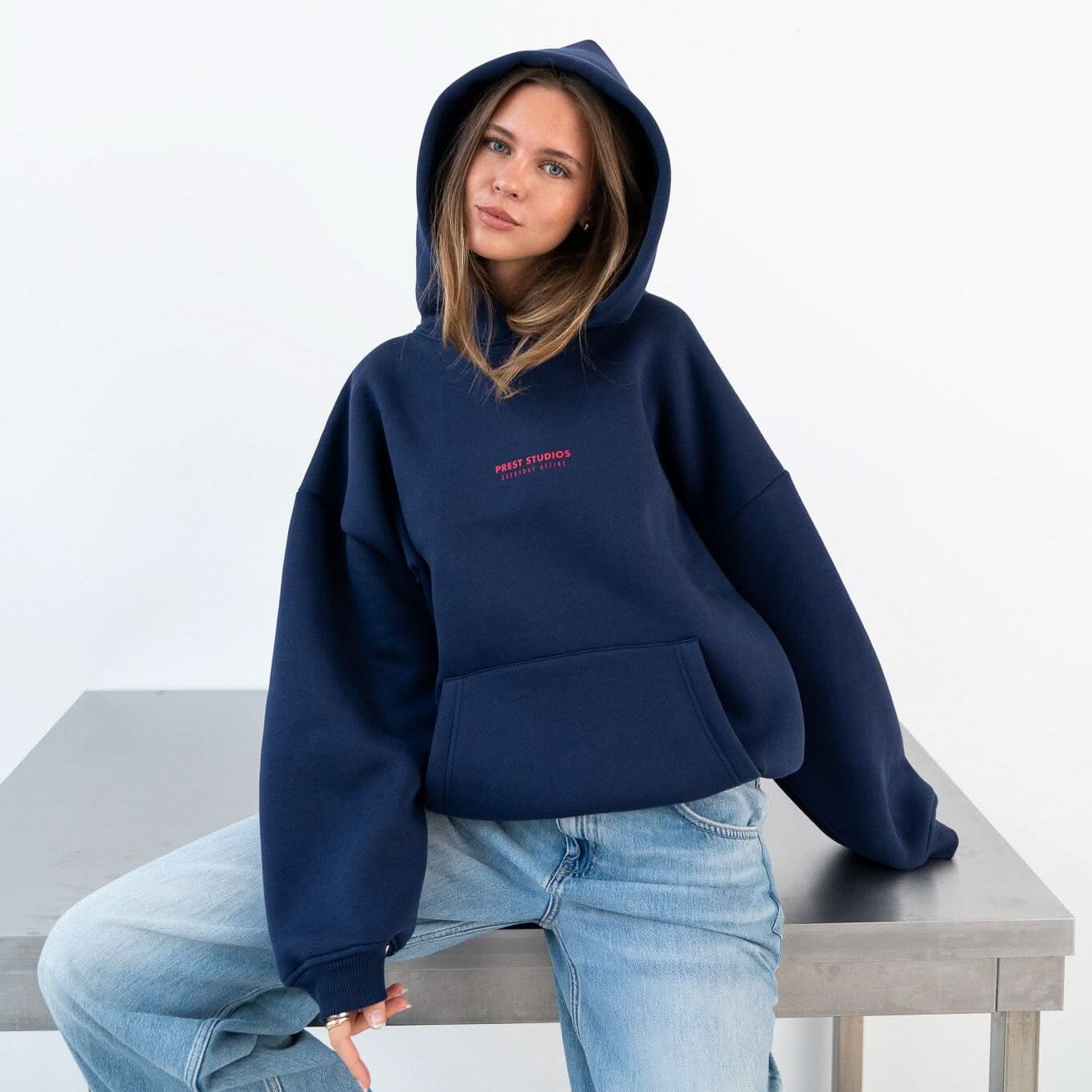 Hoodie Marineblau Hoodie PREST STUDIOS 