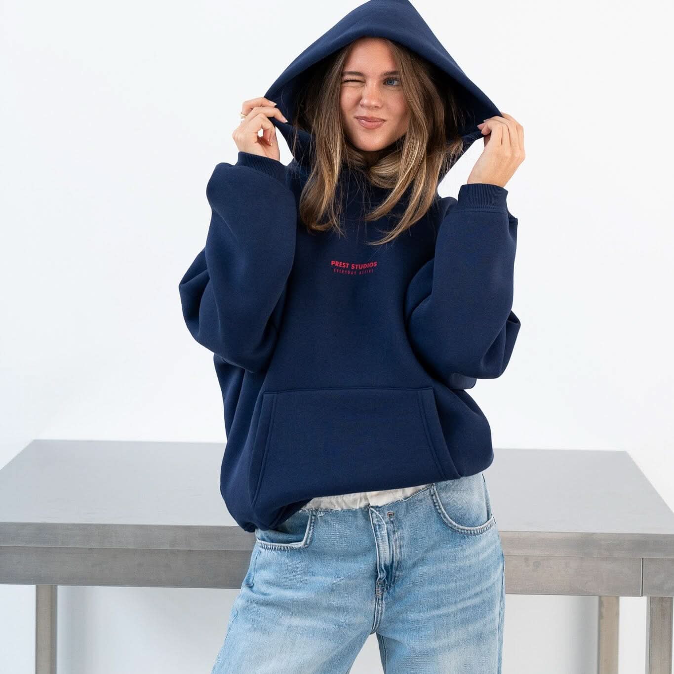 Hoodie Marineblau Hoodie PREST STUDIOS 