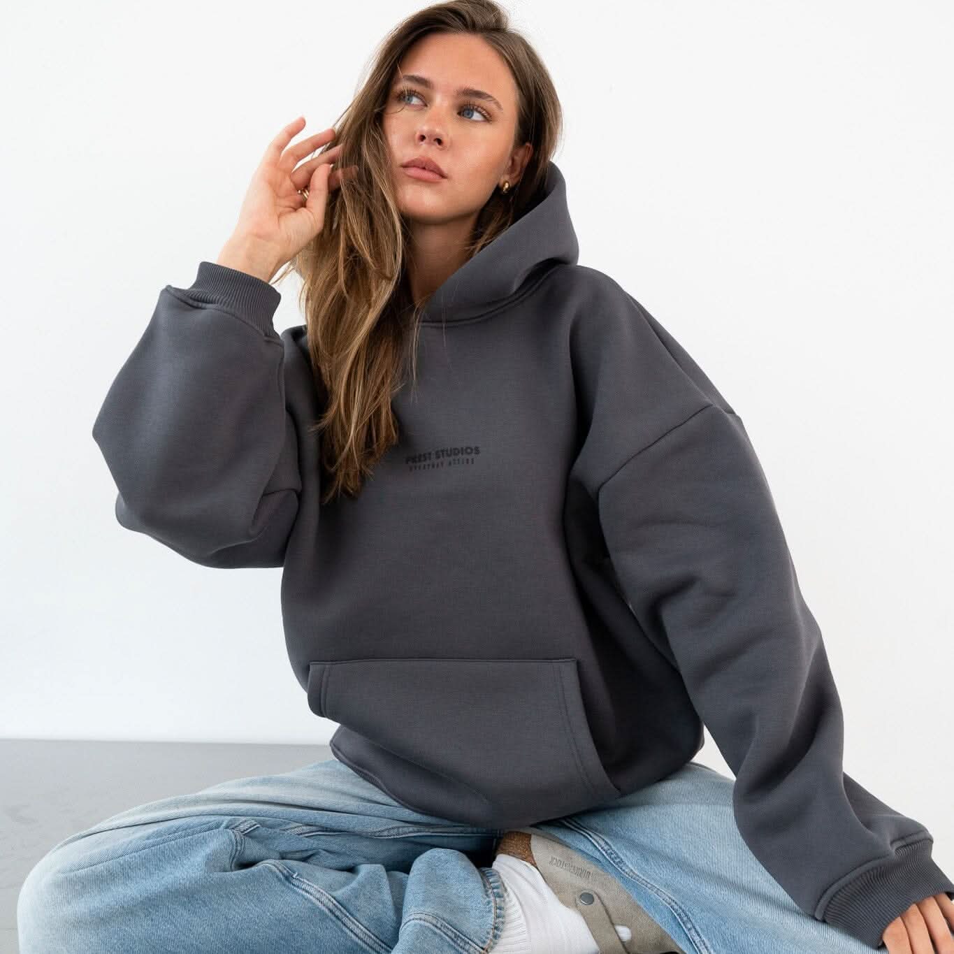 Hoodie Dunkel Grau PREST STUDIOS 