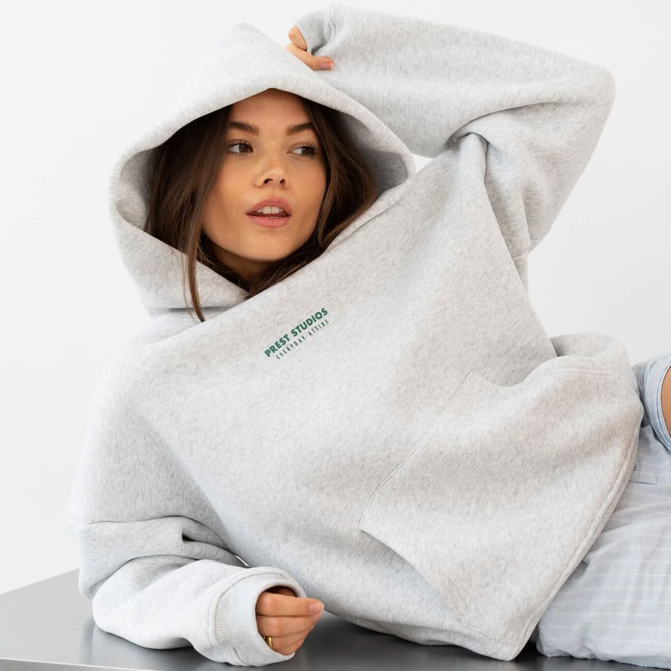 Hoodie Melange Grau PREST STUDIOS 