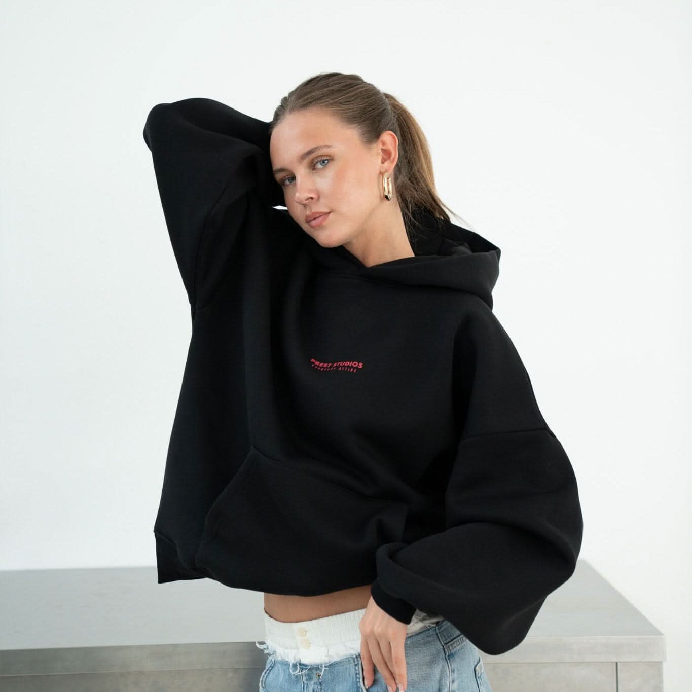 Hoodie Schwarz HOODIE PREST STUDIOS 