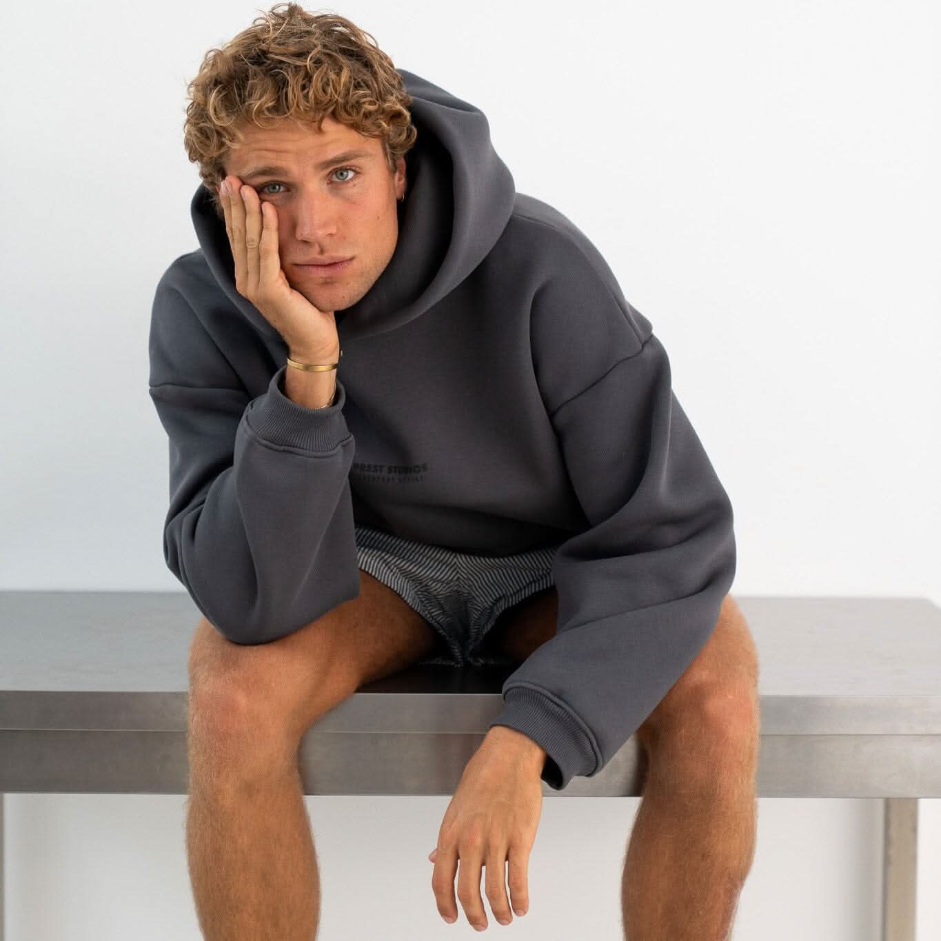 Hoodie Dunkel Grau PREST STUDIOS 