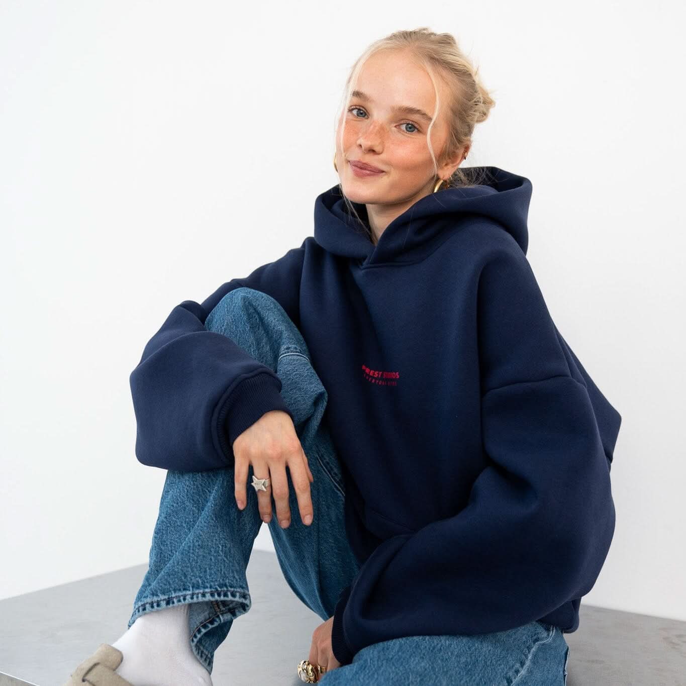 Hoodie Marineblau Hoodie PREST STUDIOS 