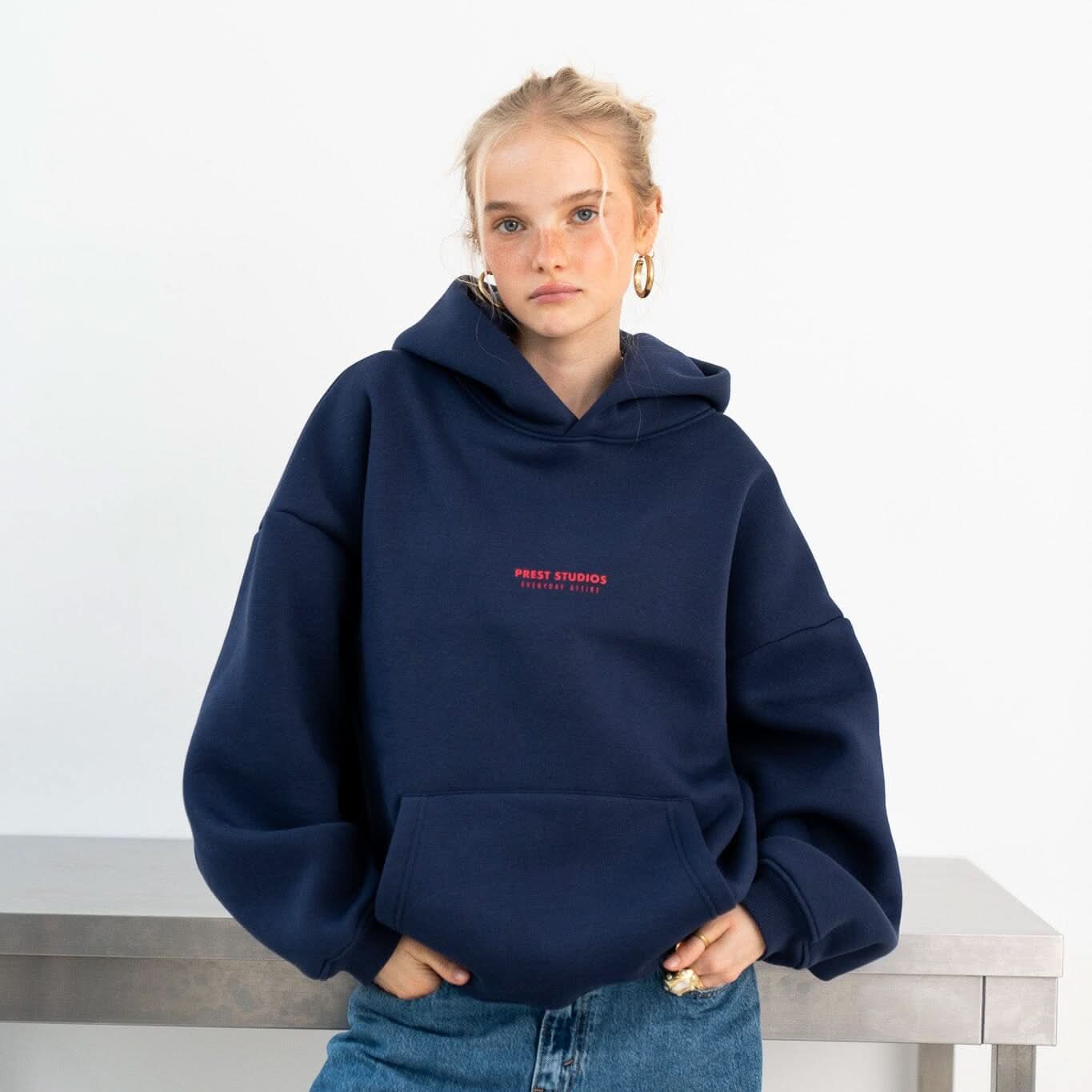 Hoodie Marineblau Hoodie PREST STUDIOS 