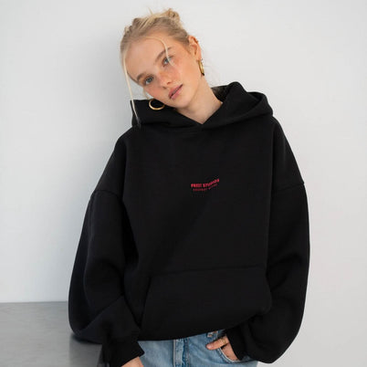 Sweat à capuche oversize femme Noir I Prest Studios