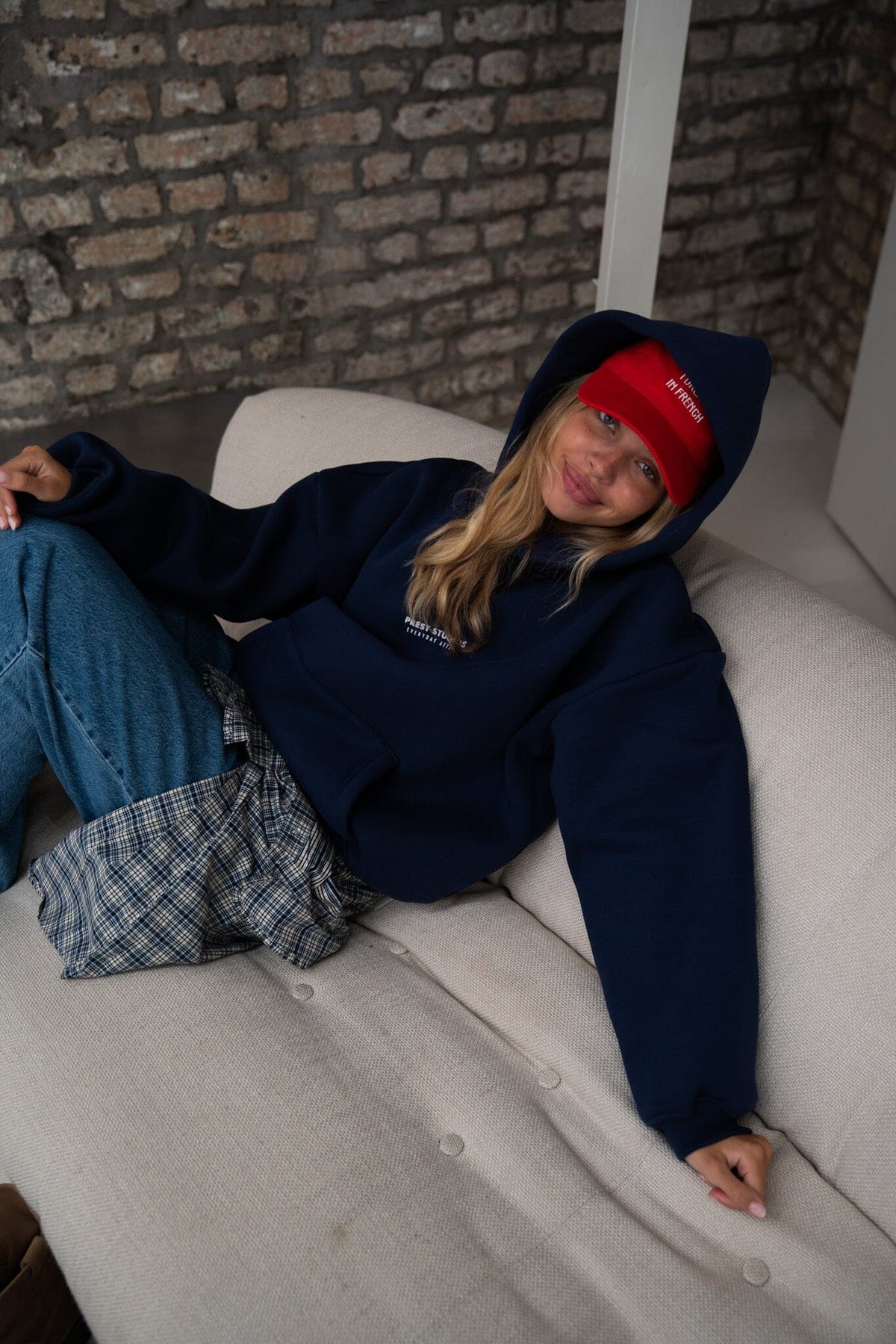 Hoodie Marineblau Hoodie PREST STUDIOS 