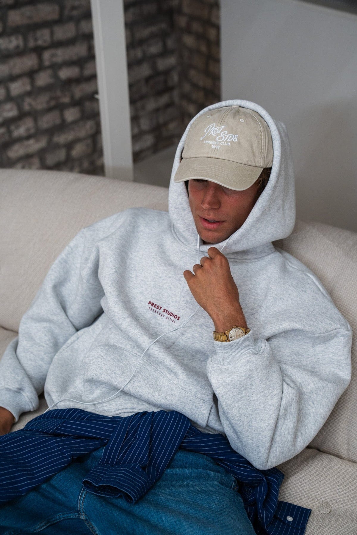 Hoodie Melange Grau PREST STUDIOS 