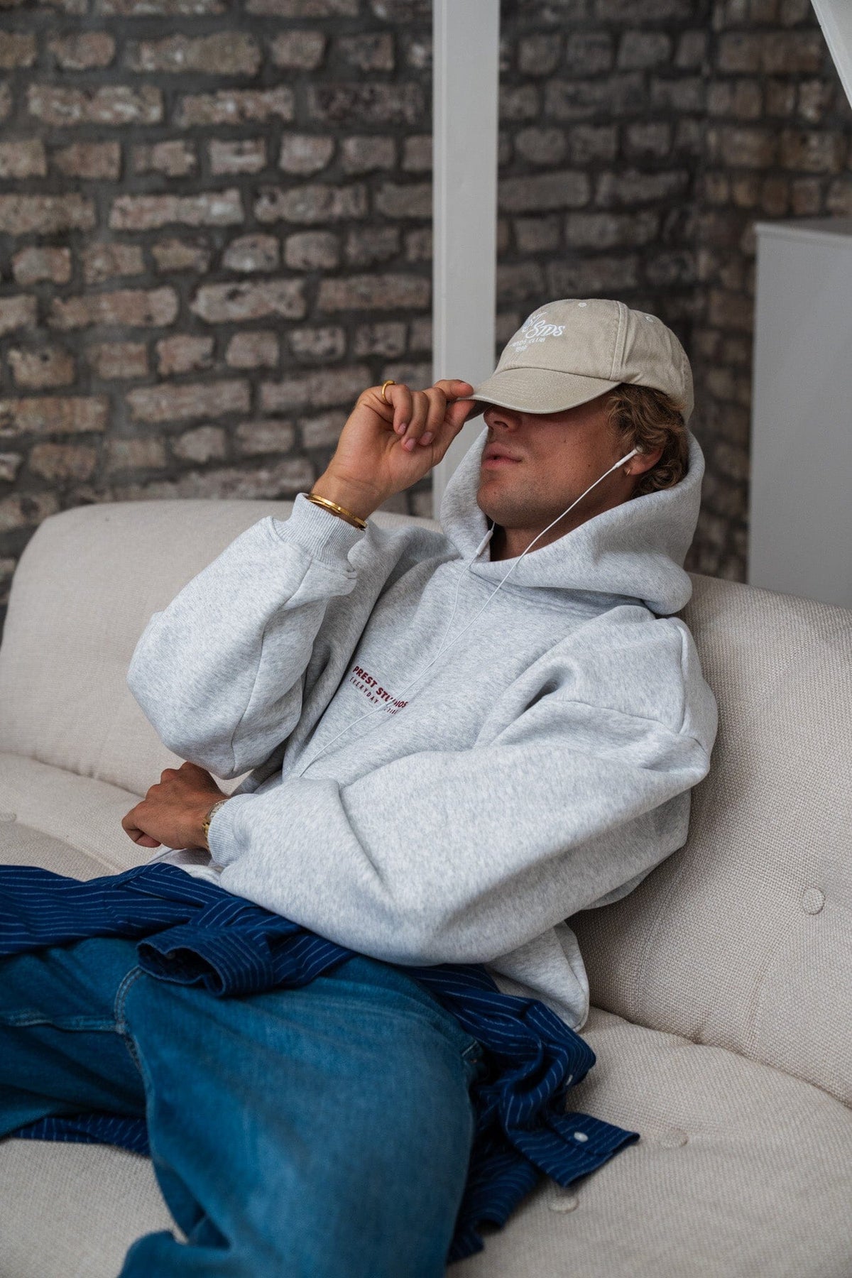Hoodie Melange Grau PREST STUDIOS 