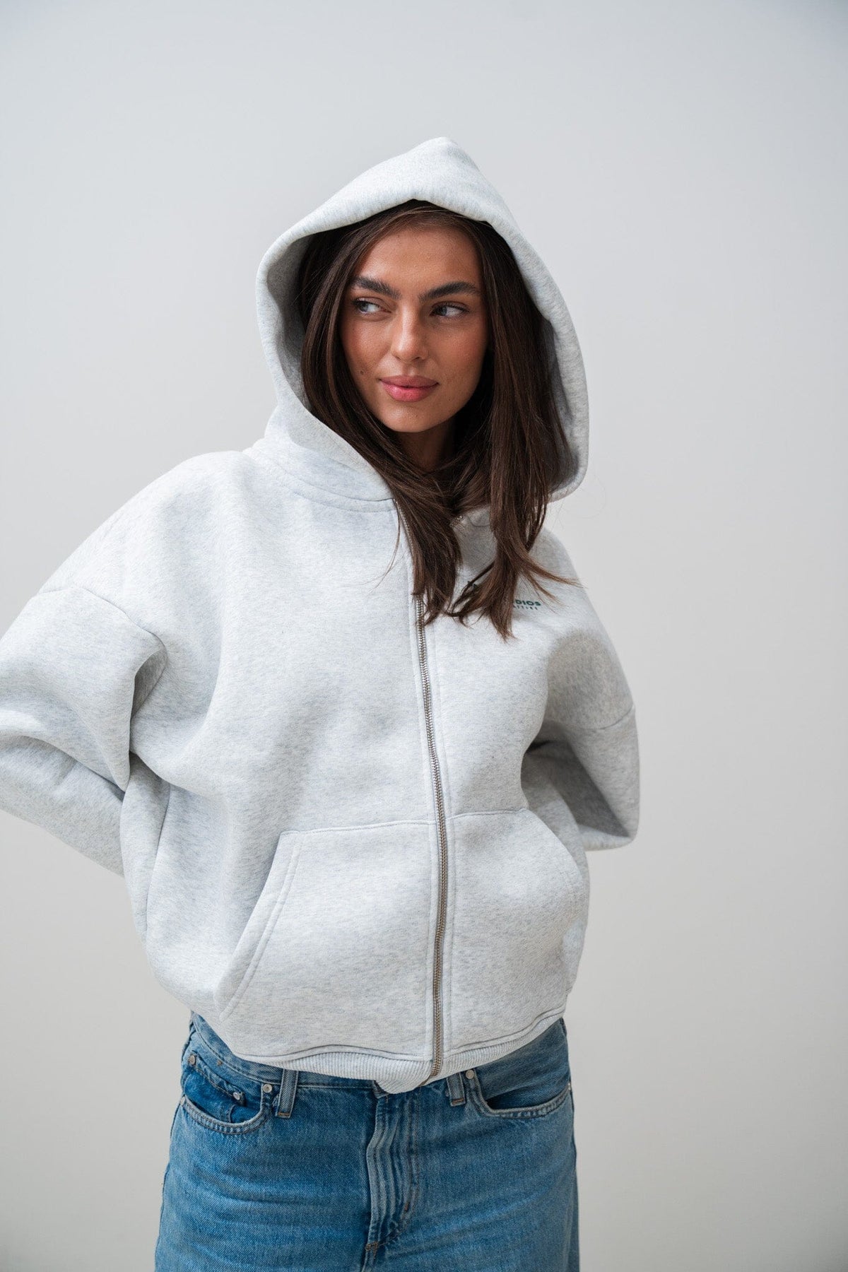 Zip Jacket Melange Grau PREST STUDIOS 