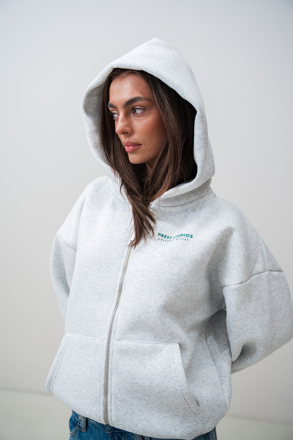 Zip Jacket Melange Grau PREST STUDIOS 