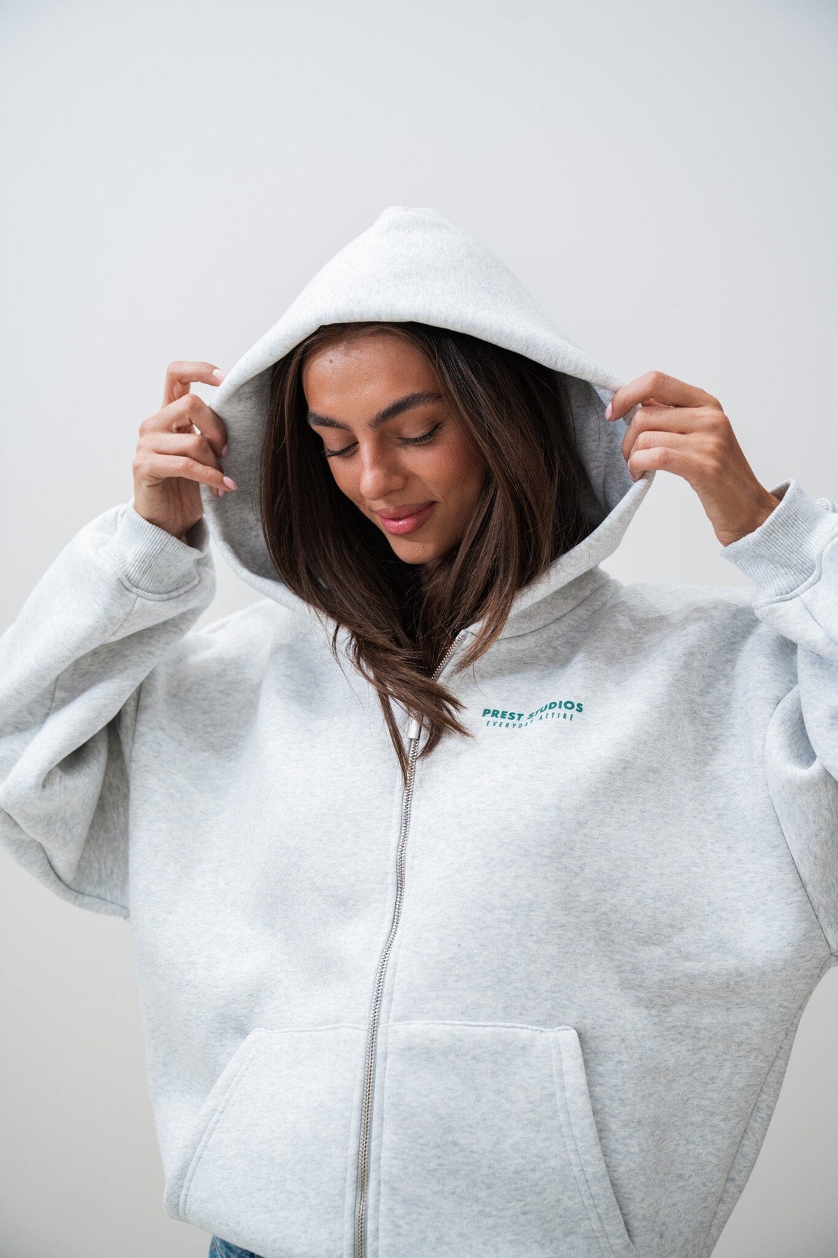 Zip Jacket Melange Grau PREST STUDIOS 