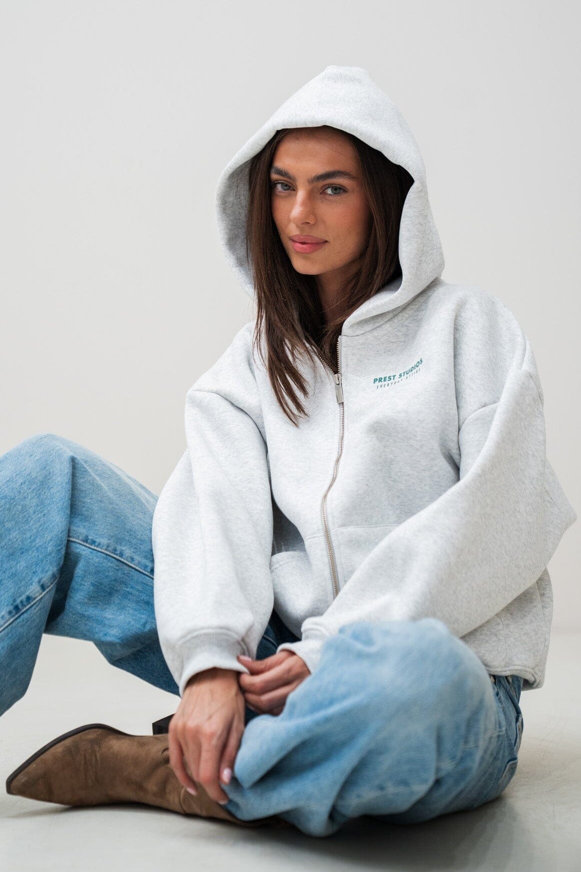 Zip Jacket Melange Grau PREST STUDIOS 