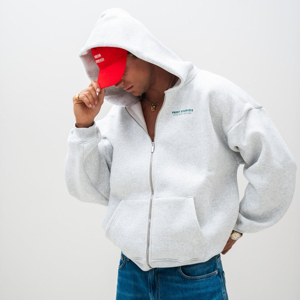 Zip Jacket Melange Grau PREST STUDIOS 
