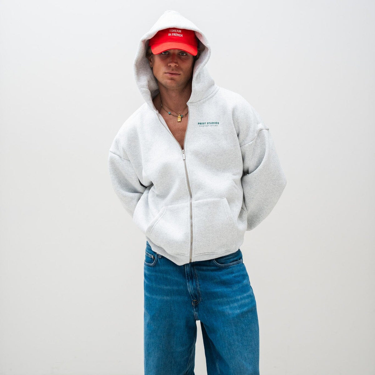 Zip Jacket Melange Grau PREST STUDIOS 