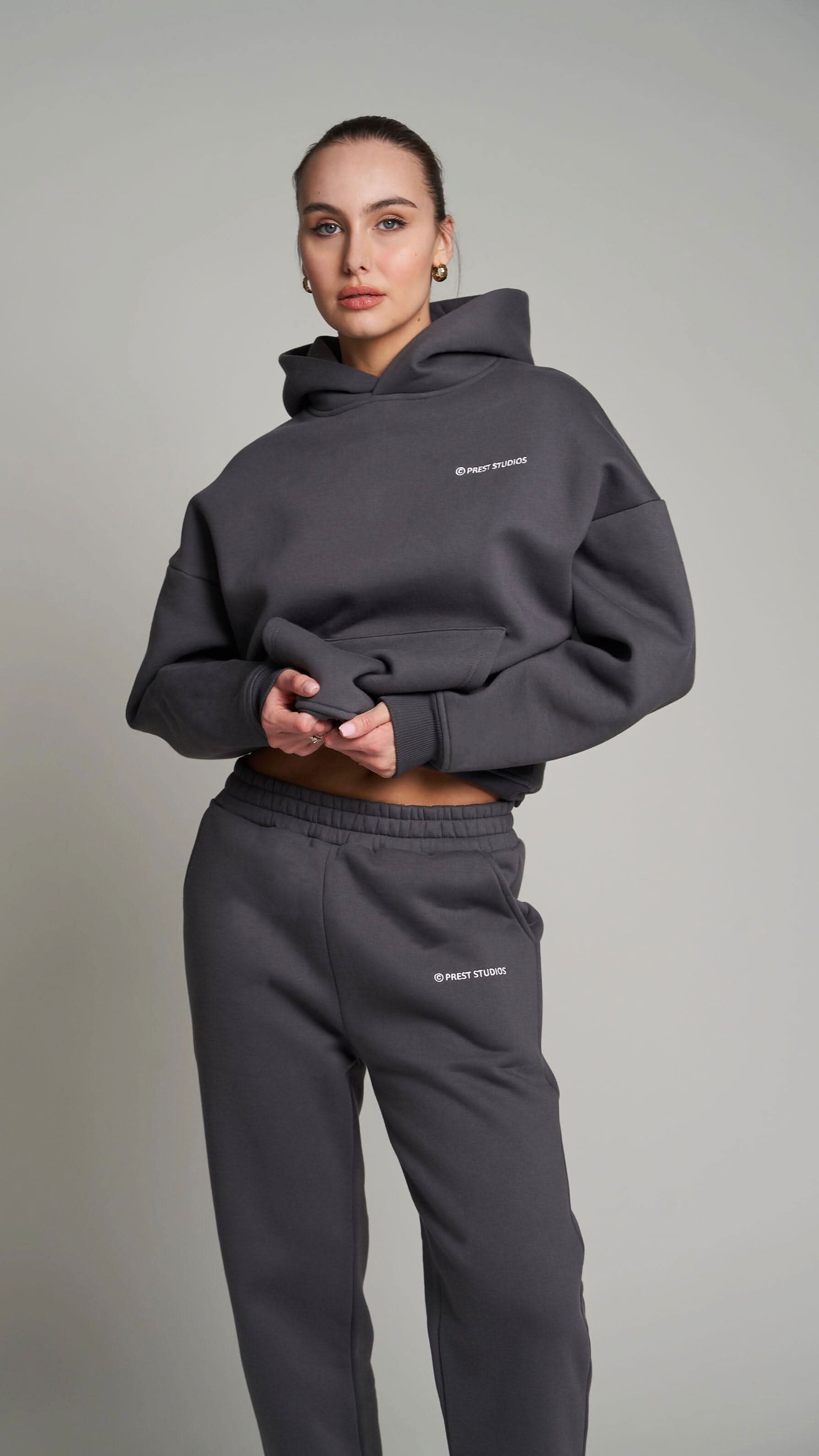 Oversize hoodie anthracite gray