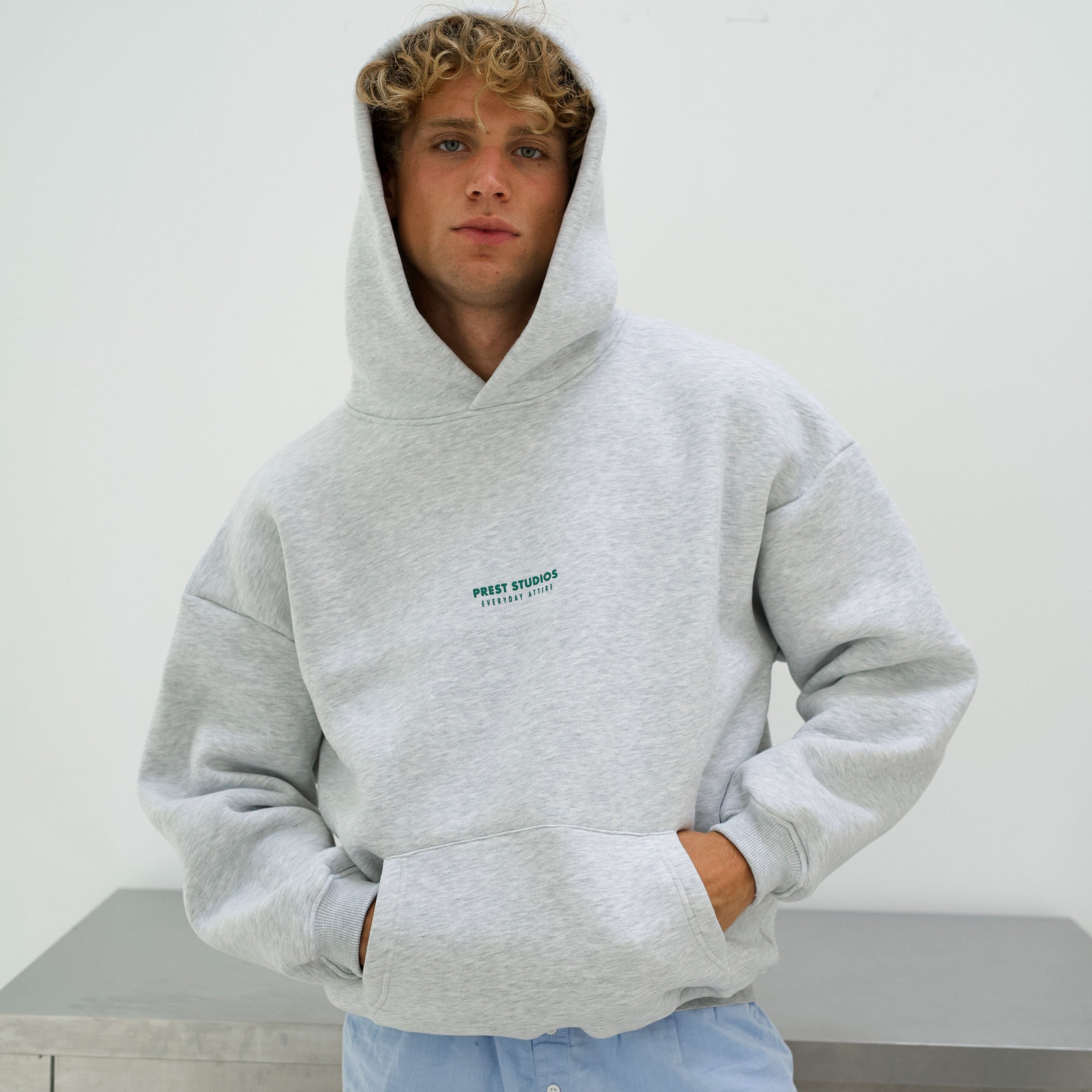 Oversize Hoodie Melange Grau | Herren Pullover | Prest Studios | Spring