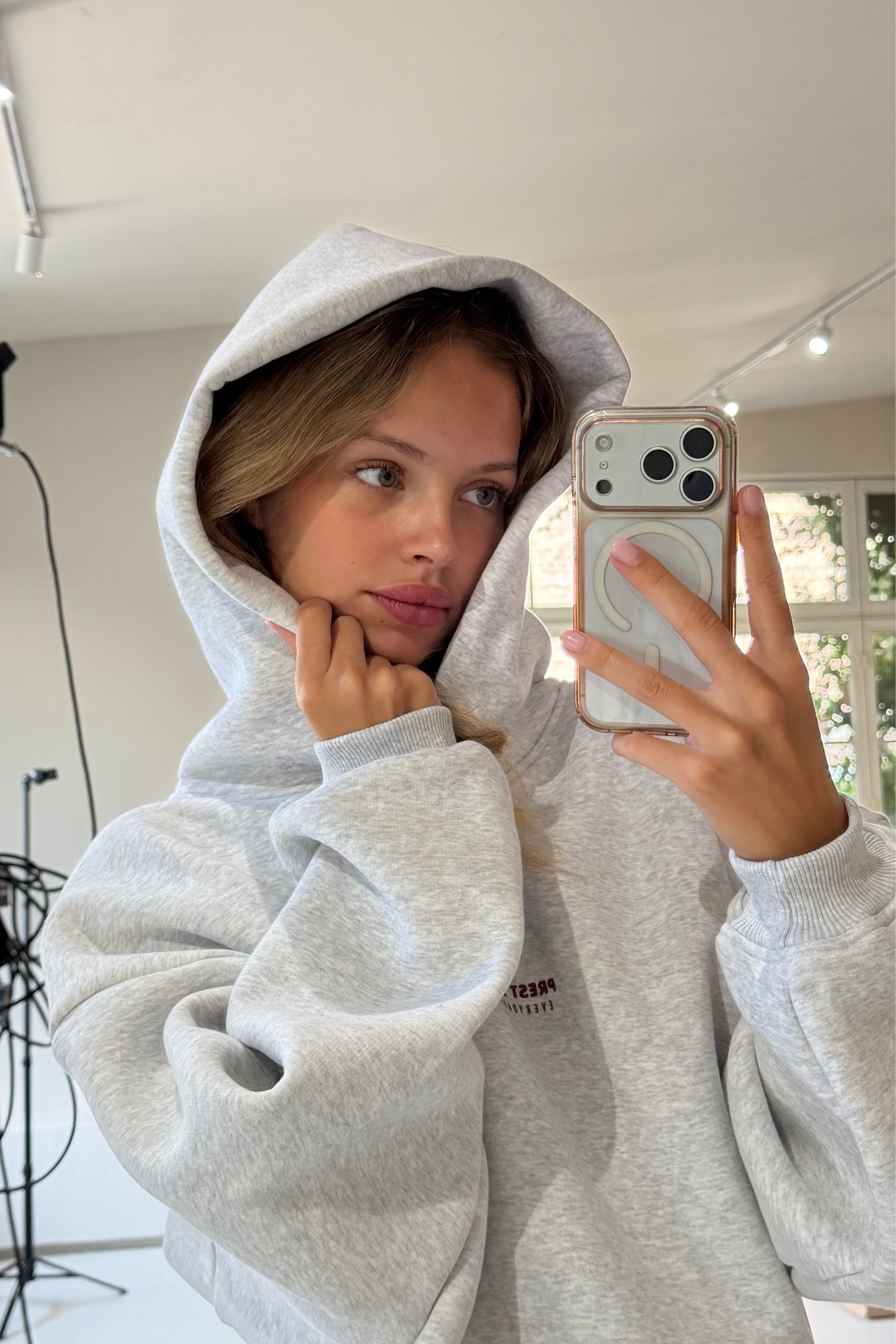 Hoodie Melange Grau PREST STUDIOS 