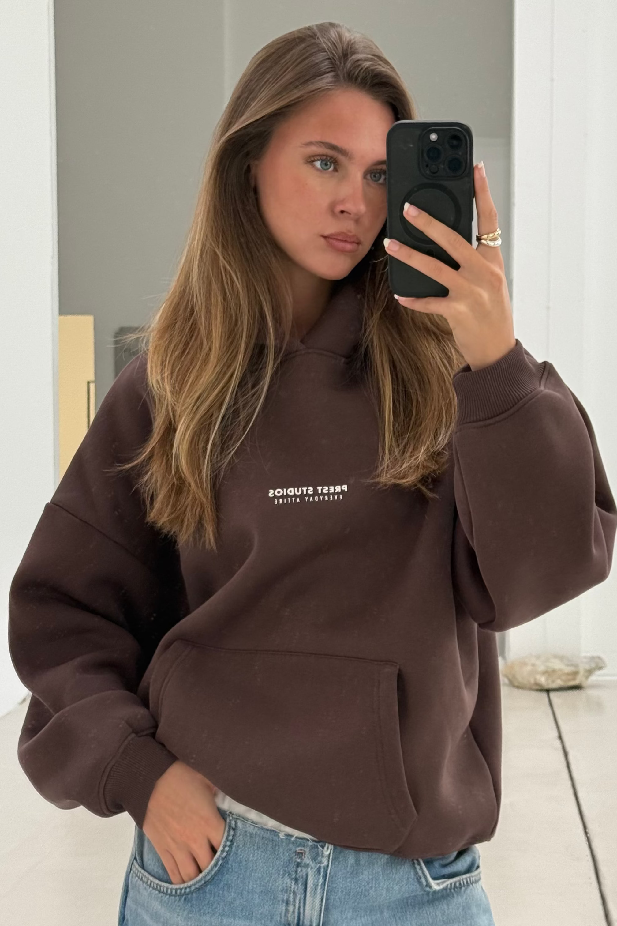 Hoodie Braun Damen - PREST STUDIOS 