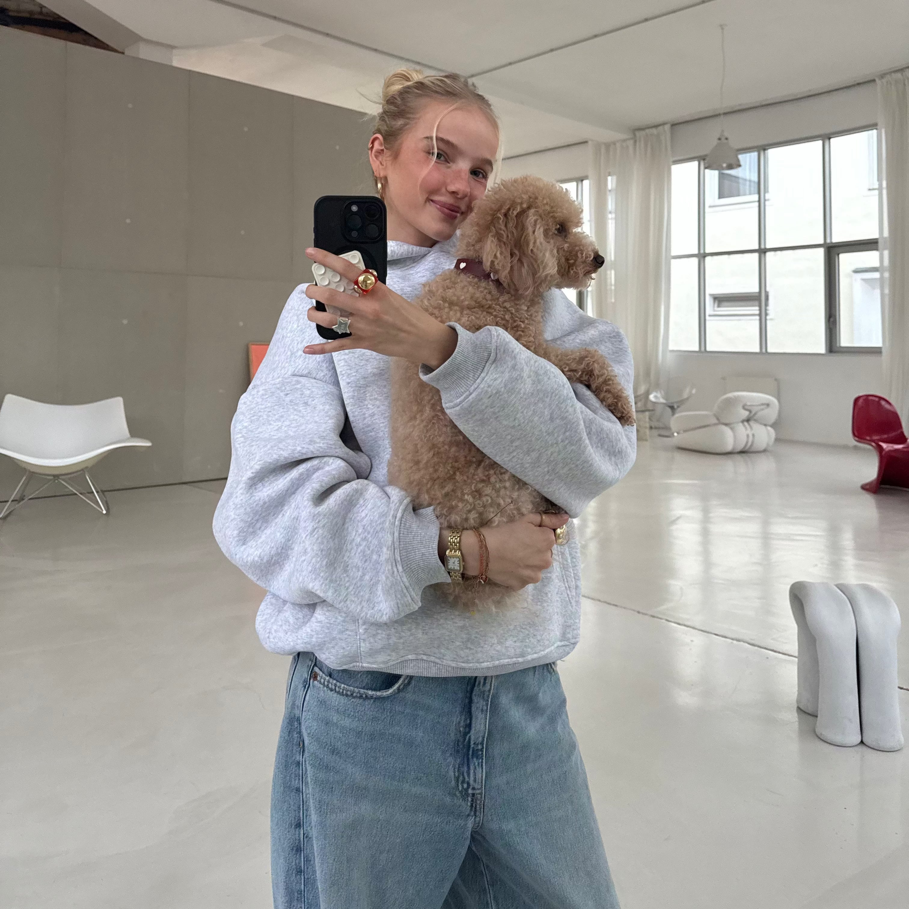 Hoodie Melange Grau PREST STUDIOS 