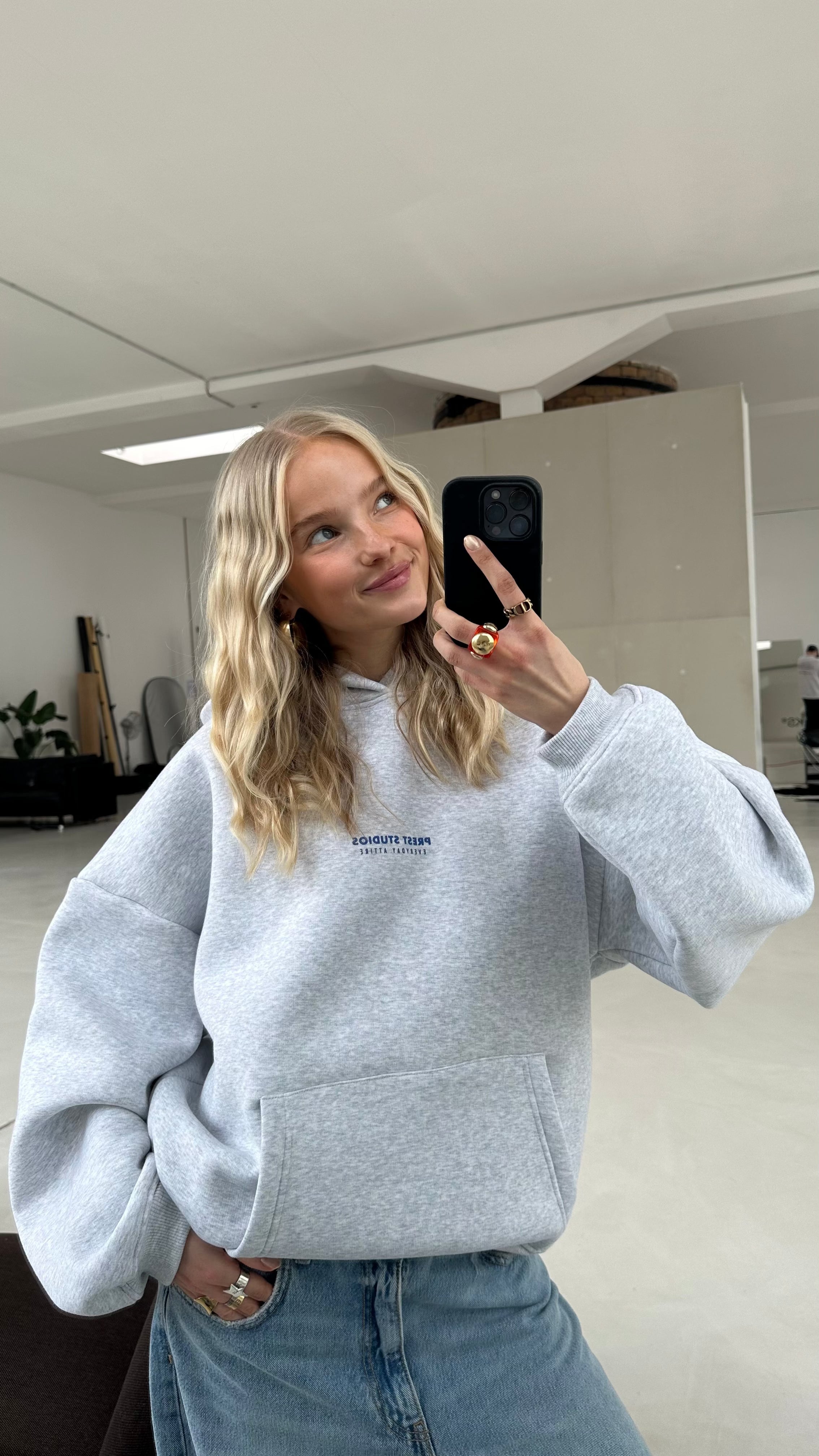 Hoodie Melange Grau PREST STUDIOS 