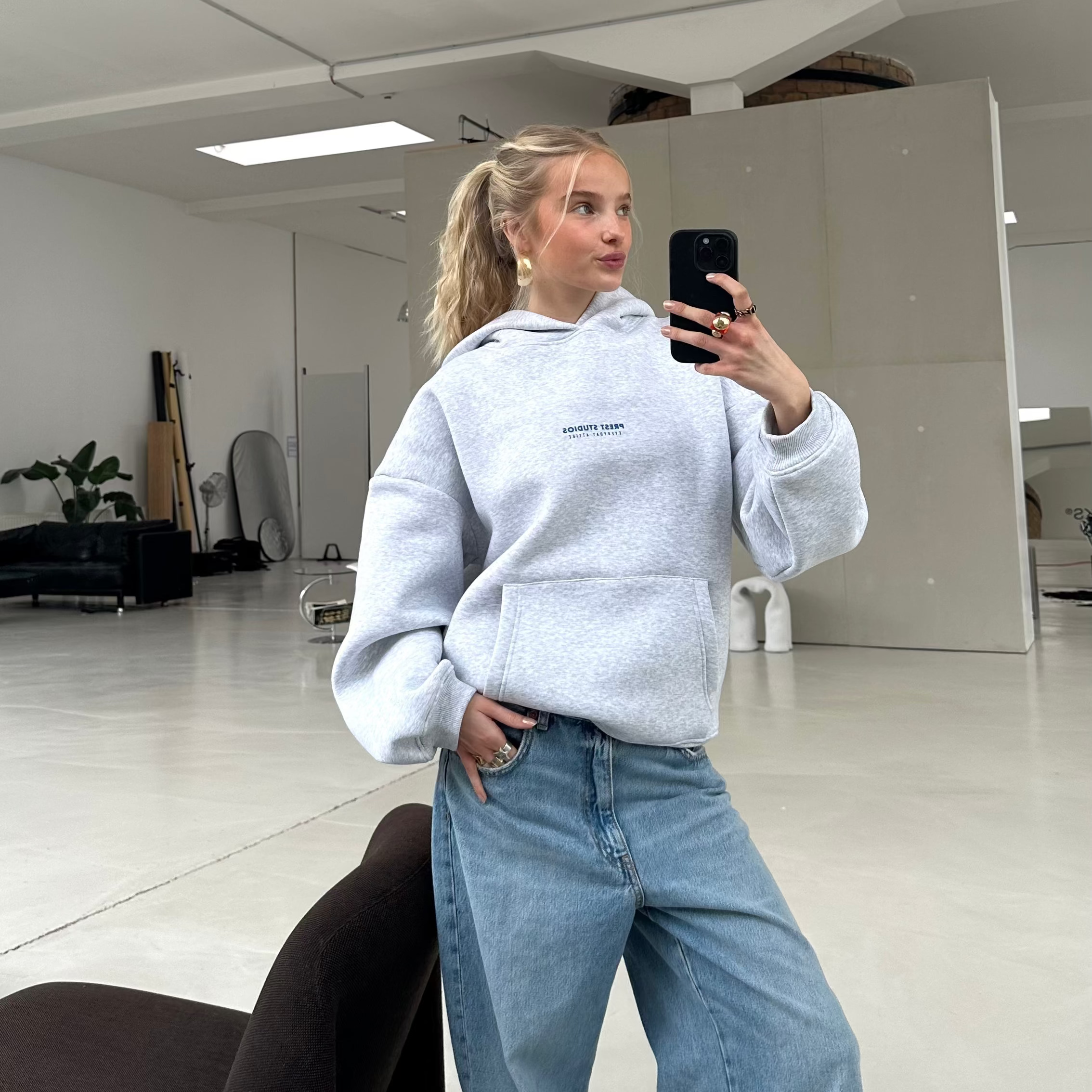 Hoodie Melange Grau PREST STUDIOS 