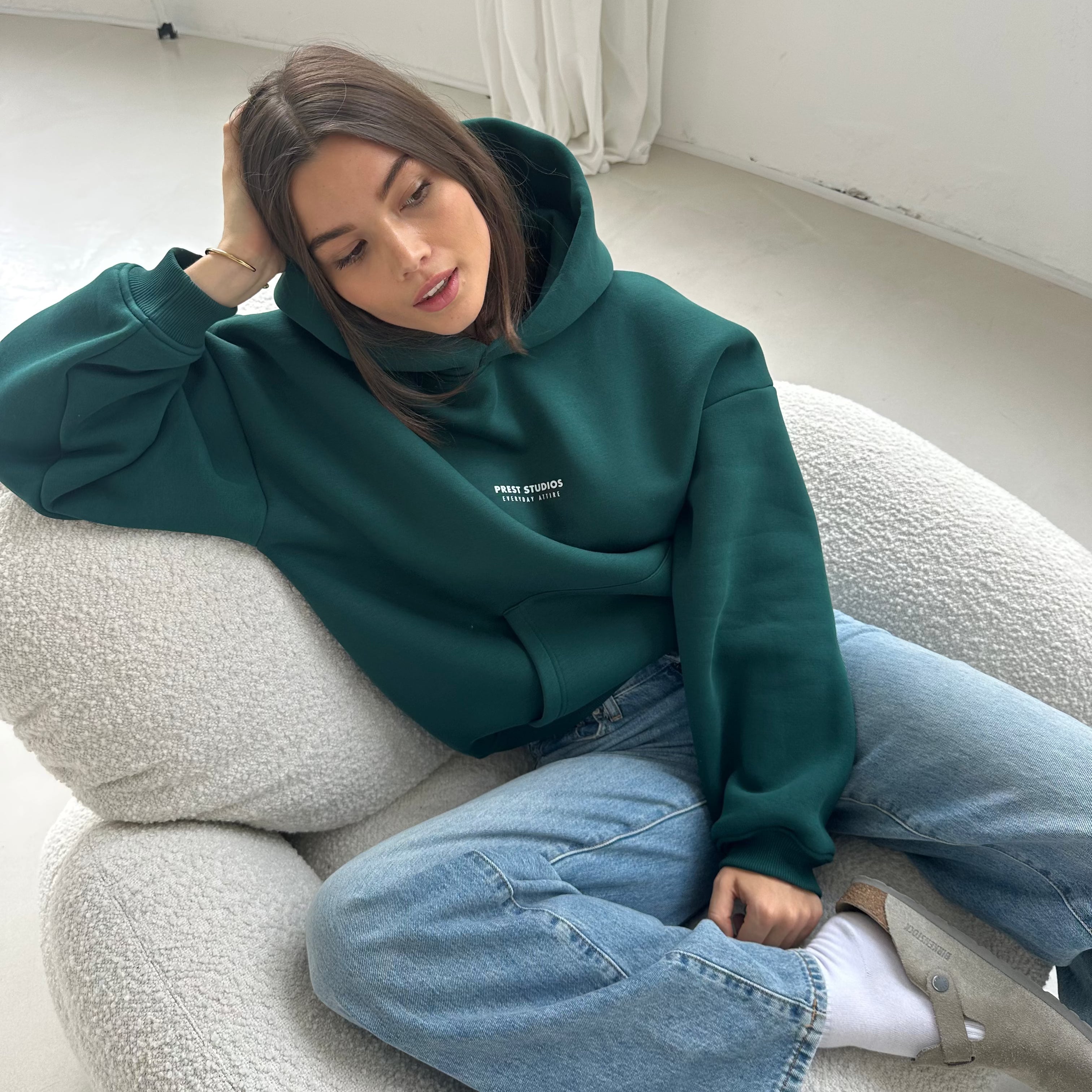 Oversize Hoodie Forest Green