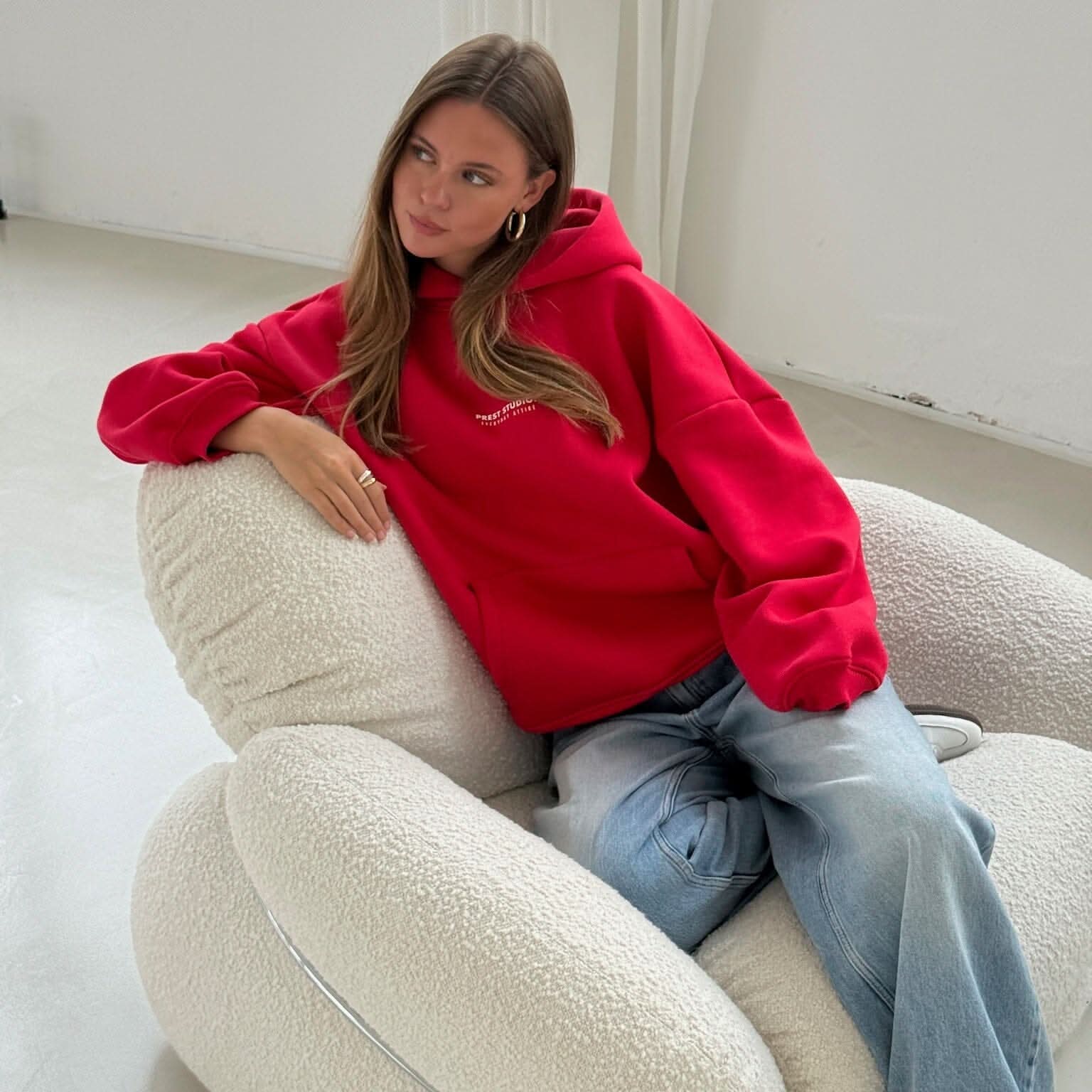 Oversize Hoodie Rot Frauen