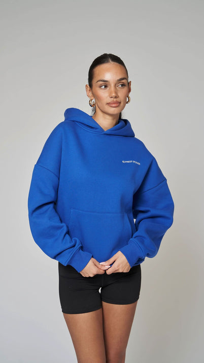 Damen Pullover Hoodie Damen Dunkelblau Kontrastfarbenes Damen