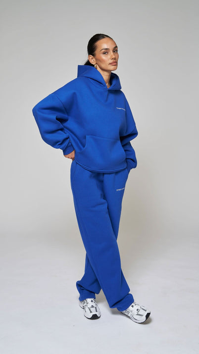 Oversize Pulli Damen Pullover Royalblau Blue Hoodie Blauer Hoodie