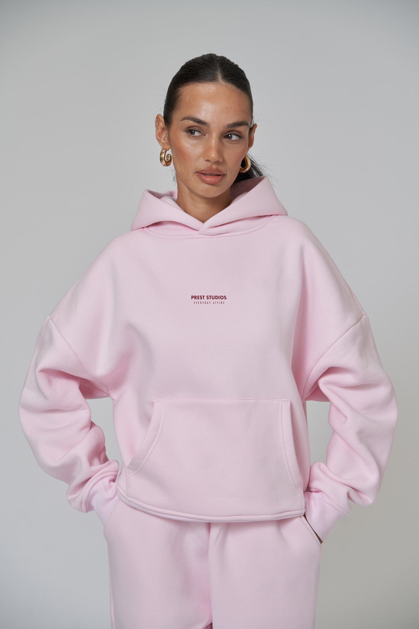 Pinker oversize Hoodie für Damen