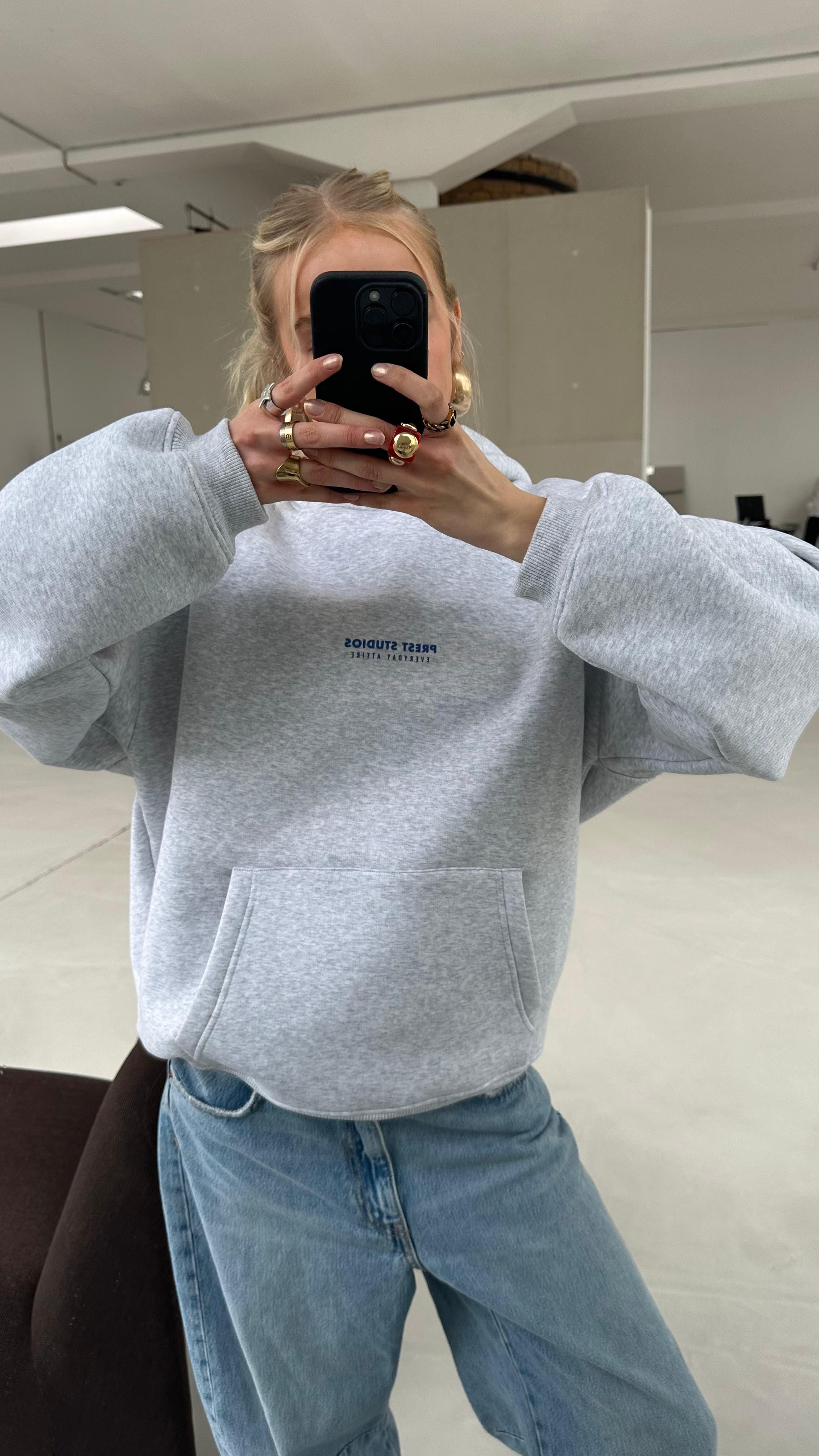 Hoodie Melange Grau PREST STUDIOS 