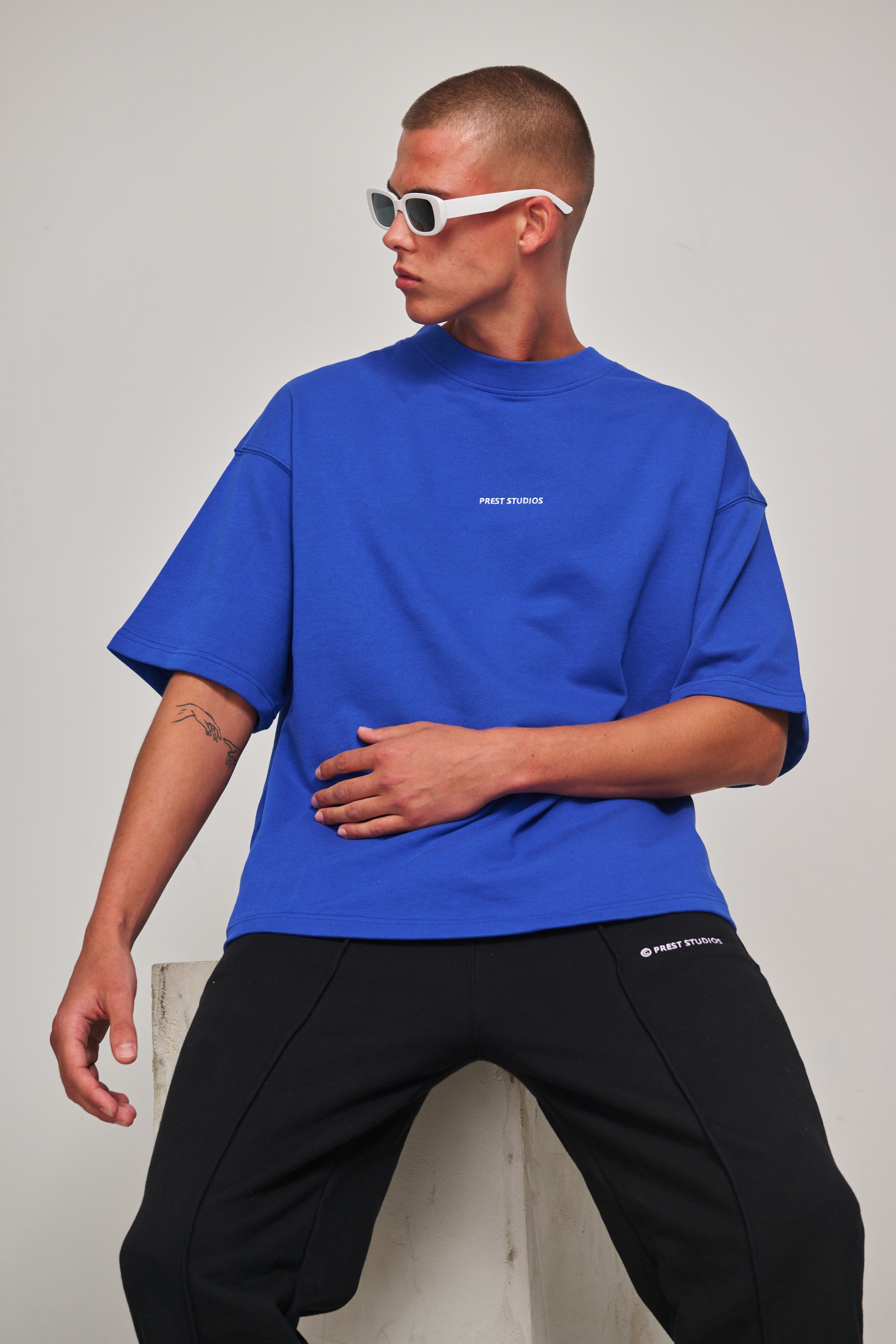 Blaues oversize T-Shirt für Männer